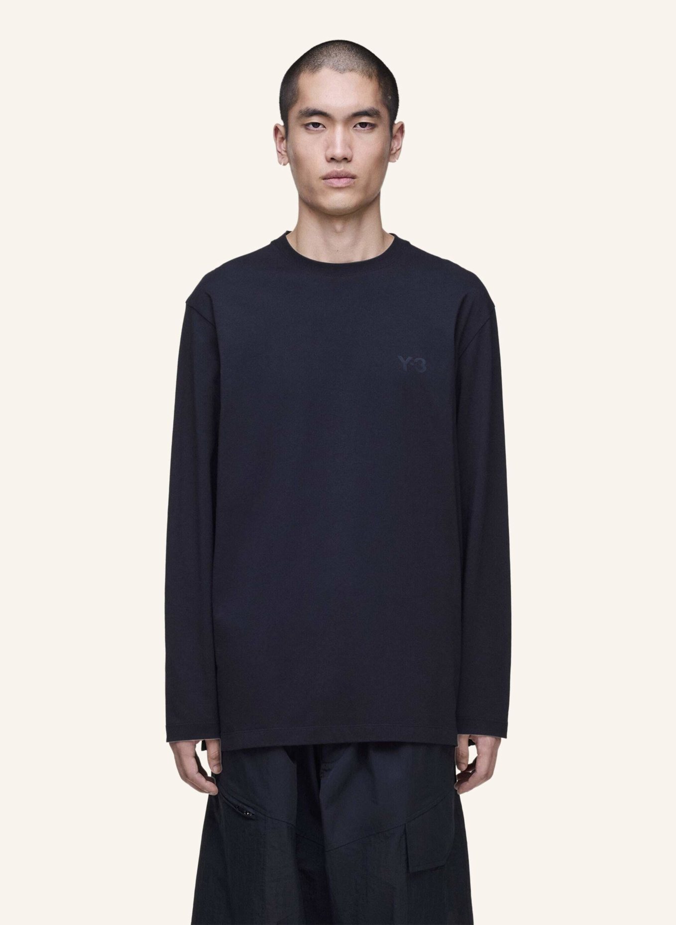 Y-3 Y-3 LOGO LANGARMSHIRT: SCHWARZ