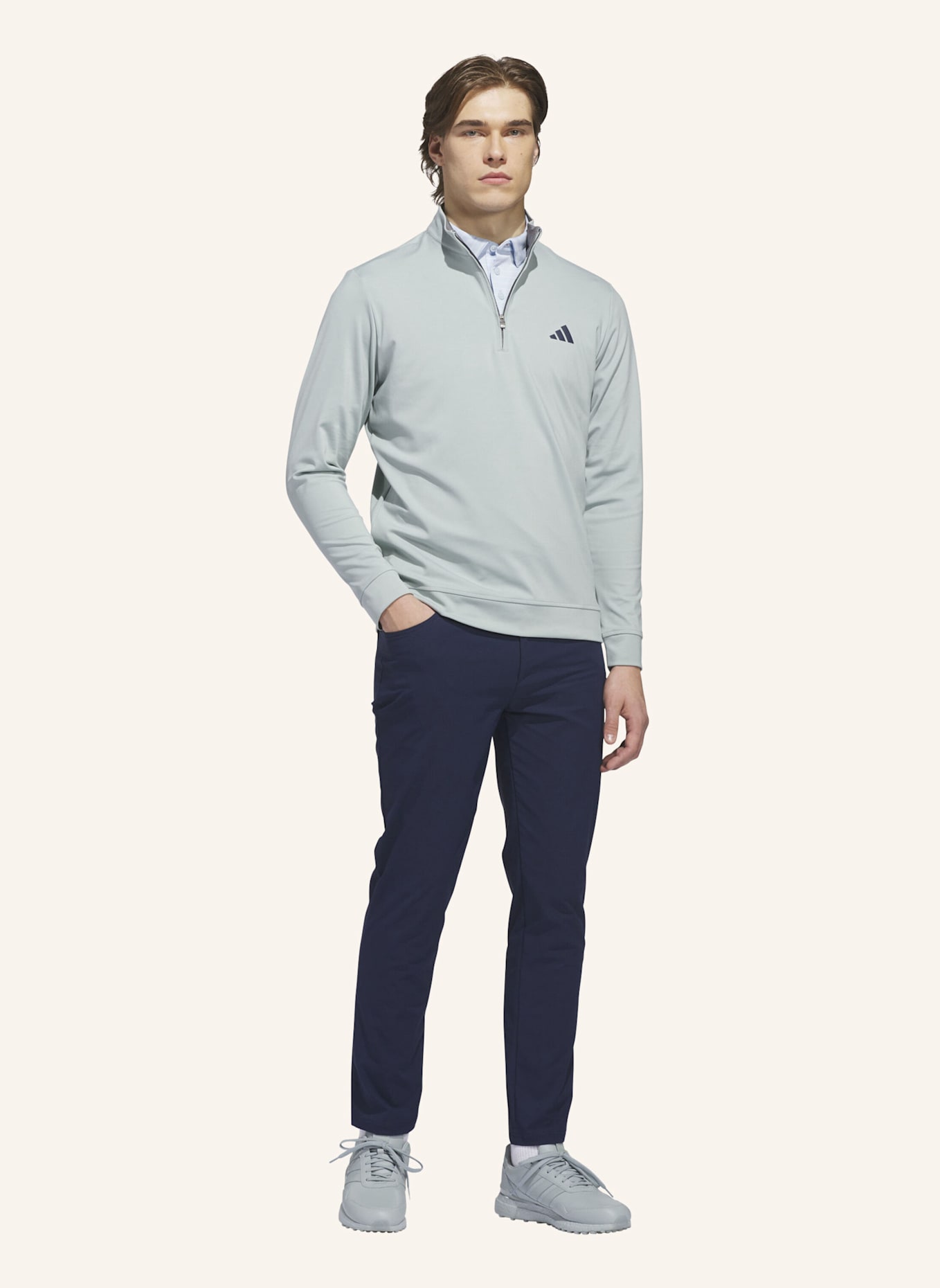 adidas ULTIMATE365 CLASSIC QUARTER-ZIP: GRÜN