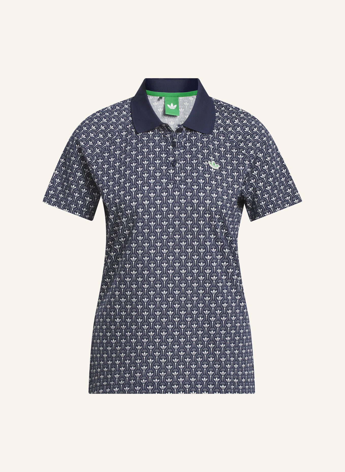 adidas ORIGINALS ALL OVER TREFOIL POLOSHIRT: WEISS