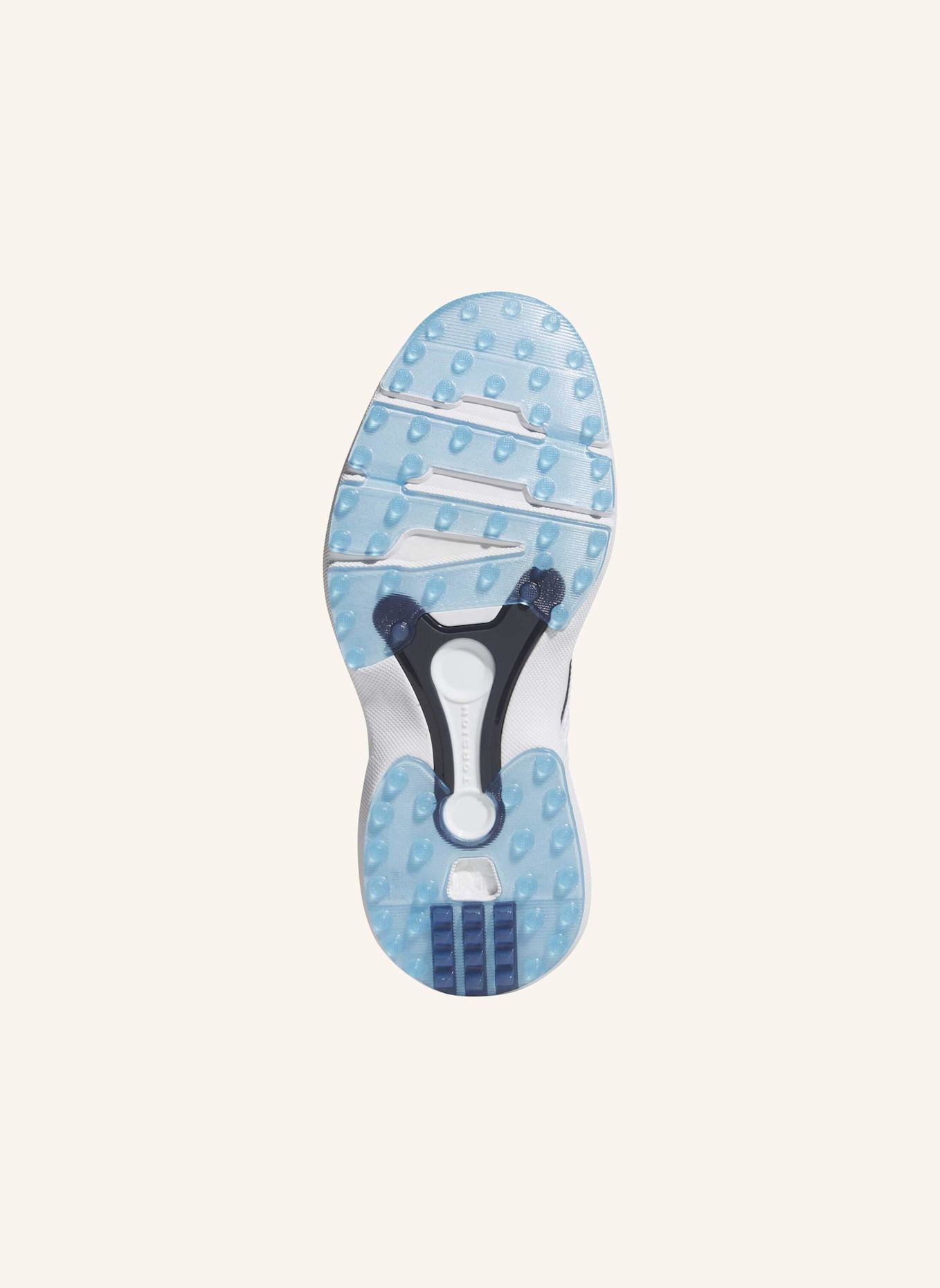 adidas MC70 SPIKELESS GOLFSCHUH: WEISS/ BLAU