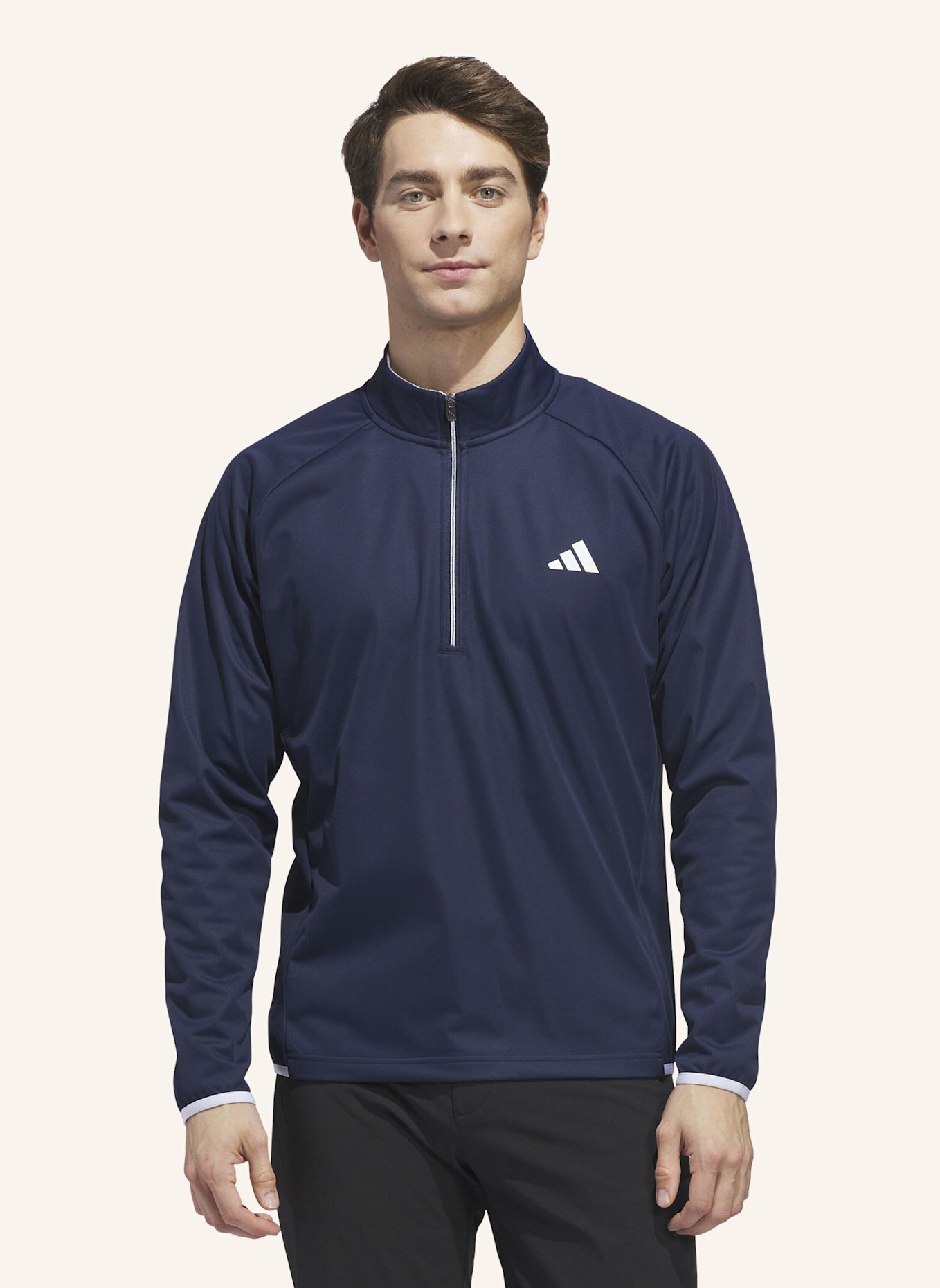 adidas ULTIMATE365 STRAPAZIERFÄHIGES WASSER- UND WINDABWEISENDES SWEATSHIRT, REISSVERSCHLUSS BIS ZUR BRUST: WEISS
