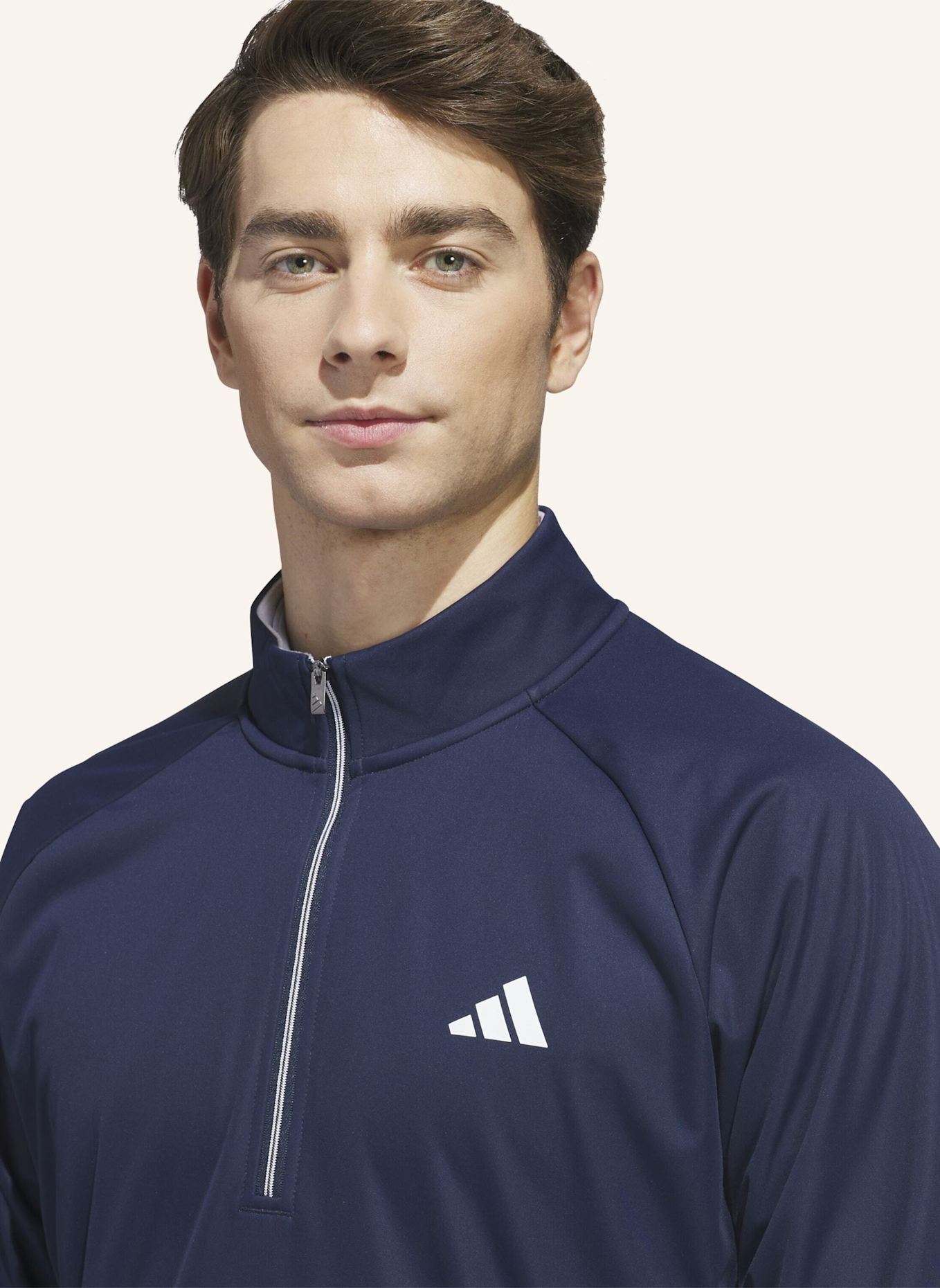 adidas ULTIMATE365 STRAPAZIERFÄHIGES WASSER- UND WINDABWEISENDES SWEATSHIRT, REISSVERSCHLUSS BIS ZUR BRUST: WEISS