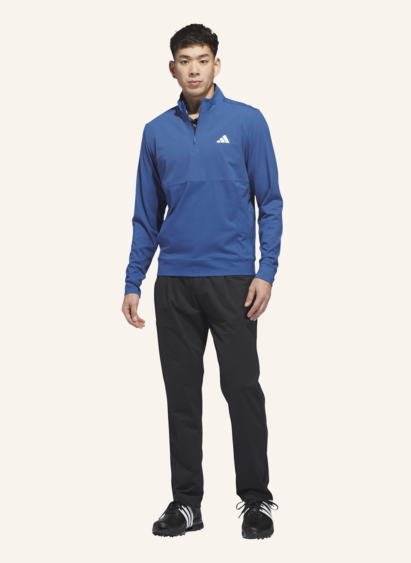 adidas ULTIMATE365 TOUR QUARTER-ZIP PULLOVER: BLAU