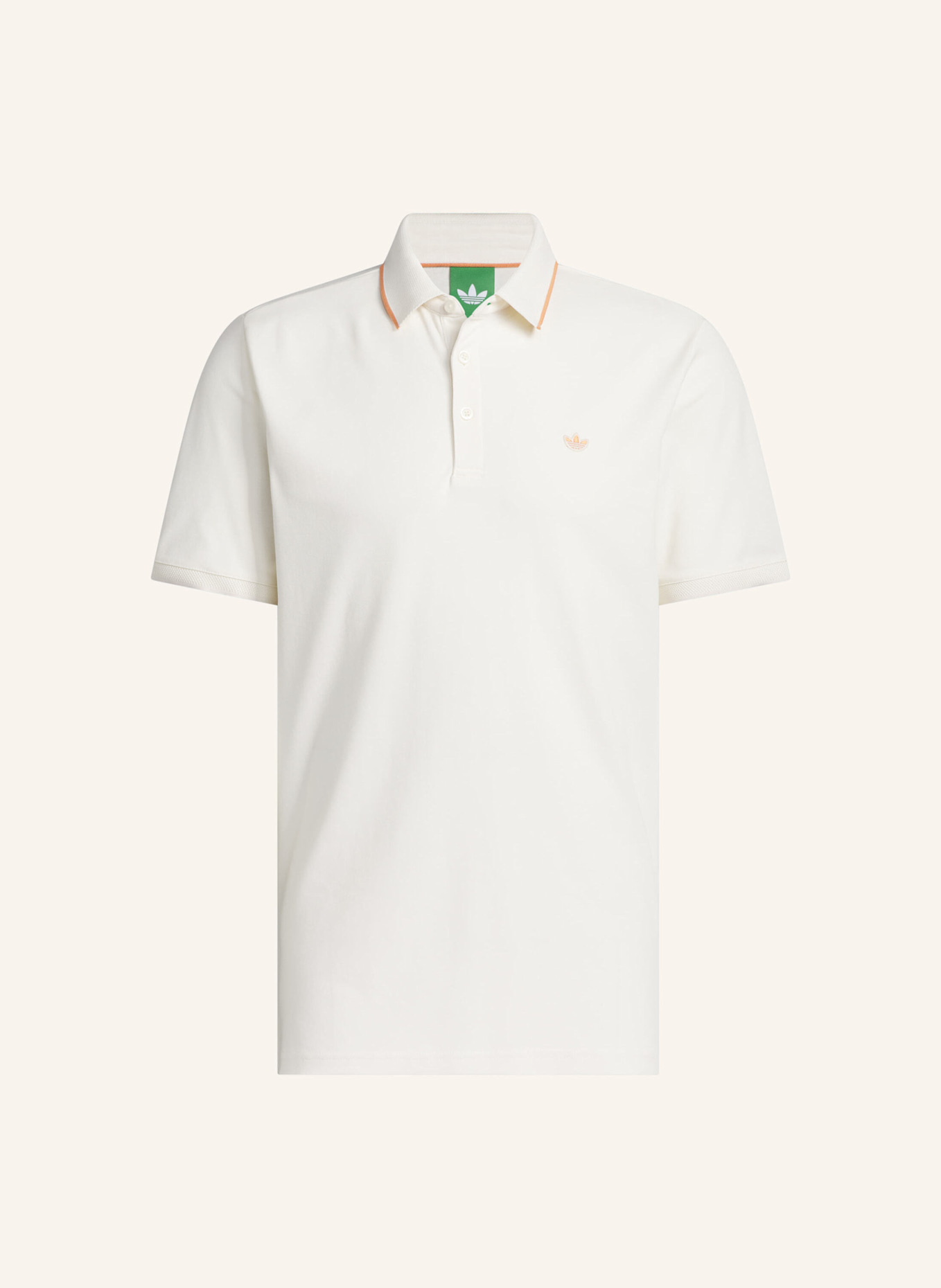 adidas ORIGINALS TWISTKNIT TREFOIL POLOSHIRT: WEISS/ ORANGE