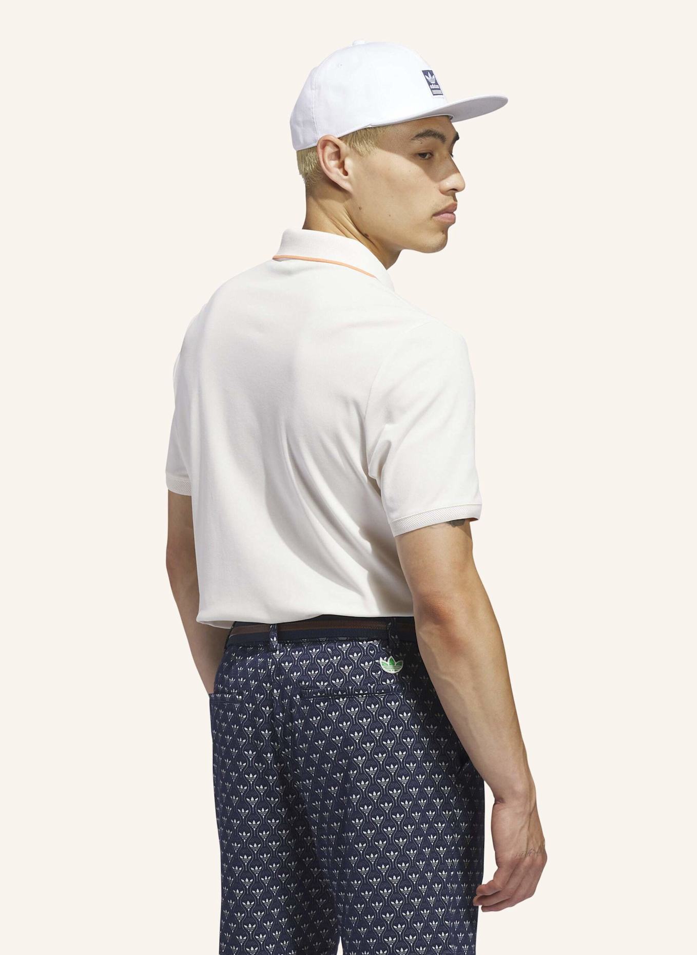 adidas ORIGINALS TWISTKNIT TREFOIL POLOSHIRT: WEISS/ ORANGE