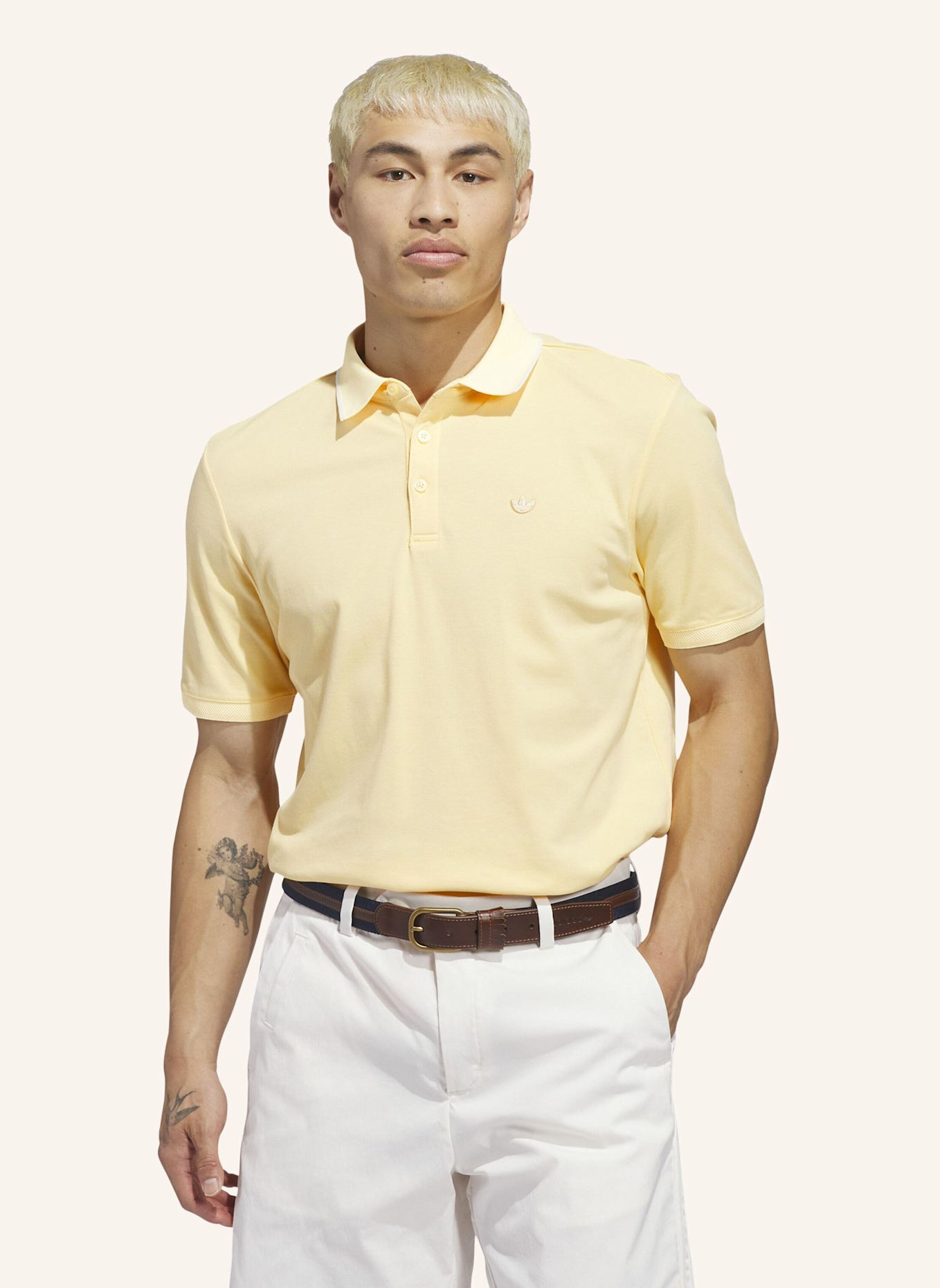 adidas ORIGINALS TWISTKNIT TREFOIL POLOSHIRT: ORANGE