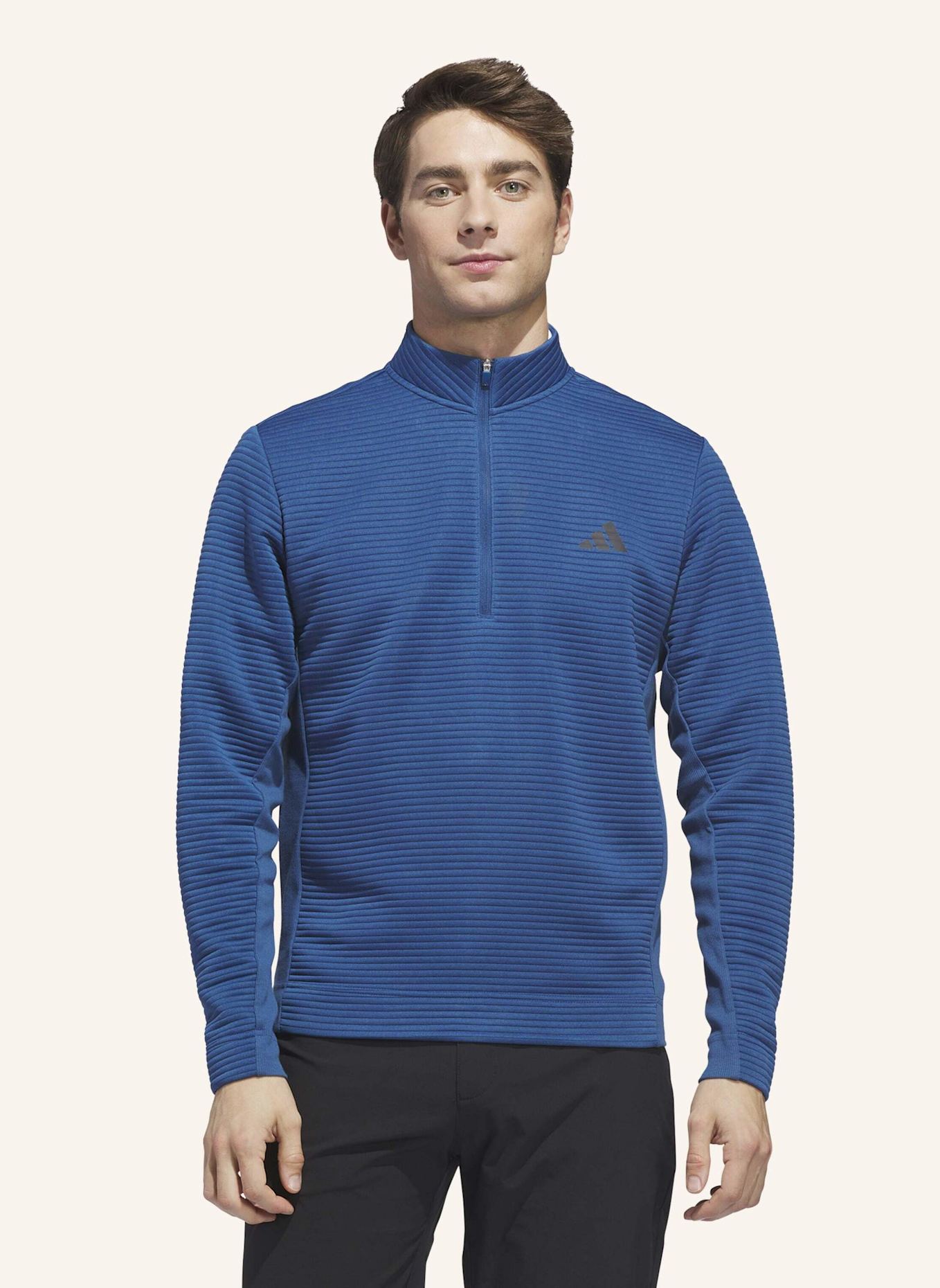 adidas ULTIMATE365 DWR TEXTURED QUARTER ZIP PULLOVER: BLAU