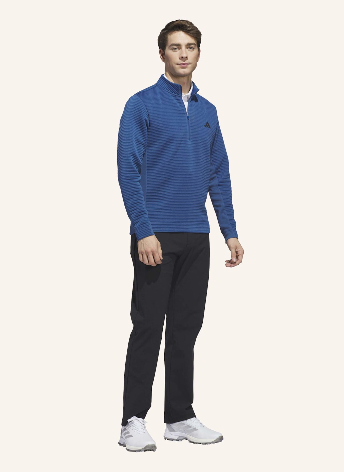 adidas ULTIMATE365 DWR TEXTURED QUARTER ZIP PULLOVER: BLAU