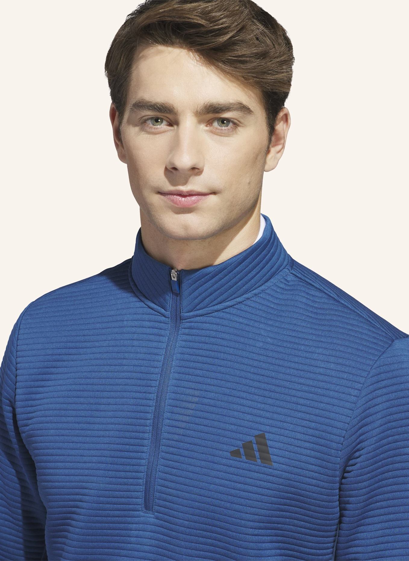 adidas ULTIMATE365 DWR TEXTURED QUARTER ZIP PULLOVER: BLAU