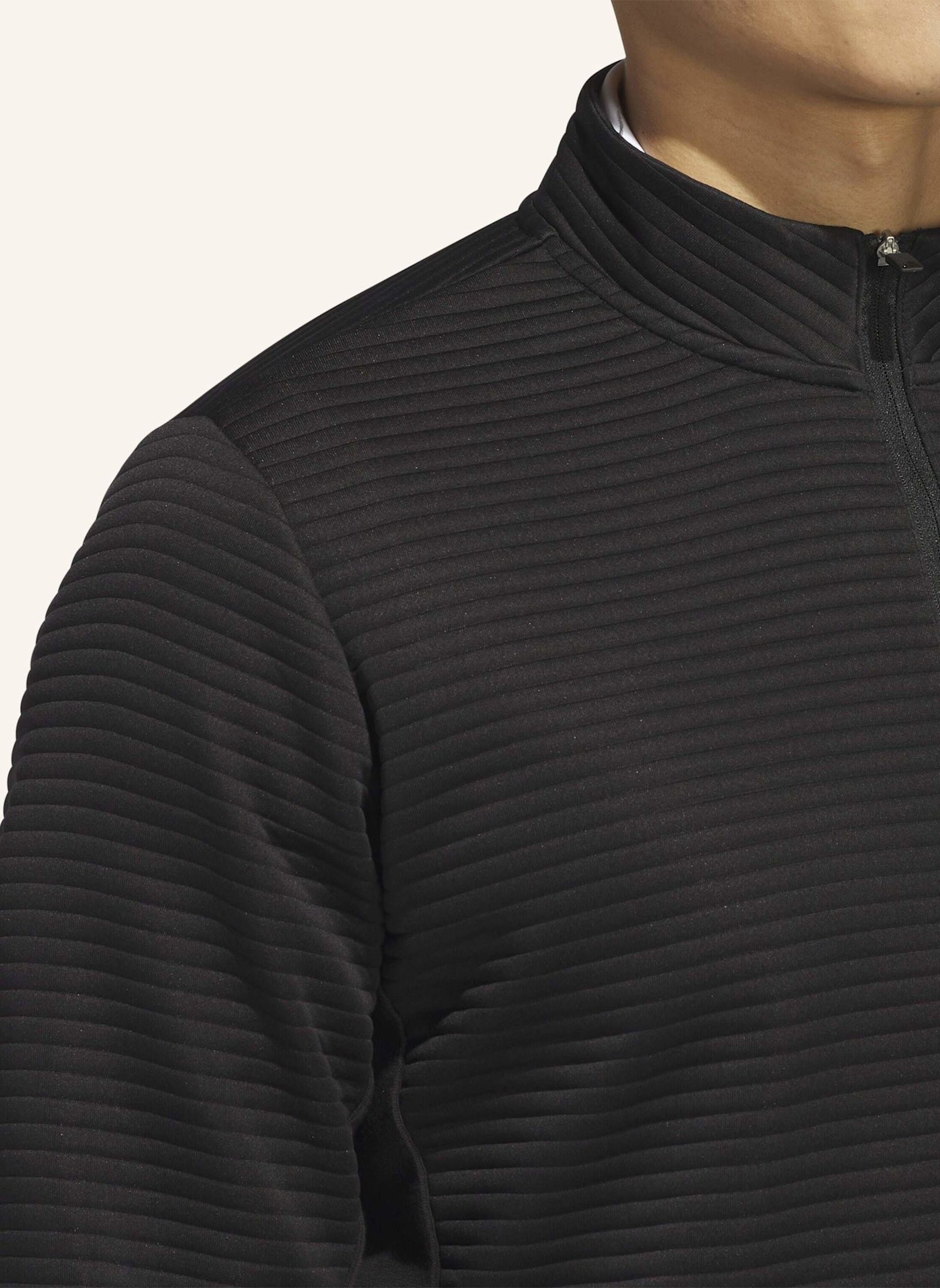 adidas ULTIMATE365 DWR TEXTURED QUARTER ZIP PULLOVER: SCHWARZ