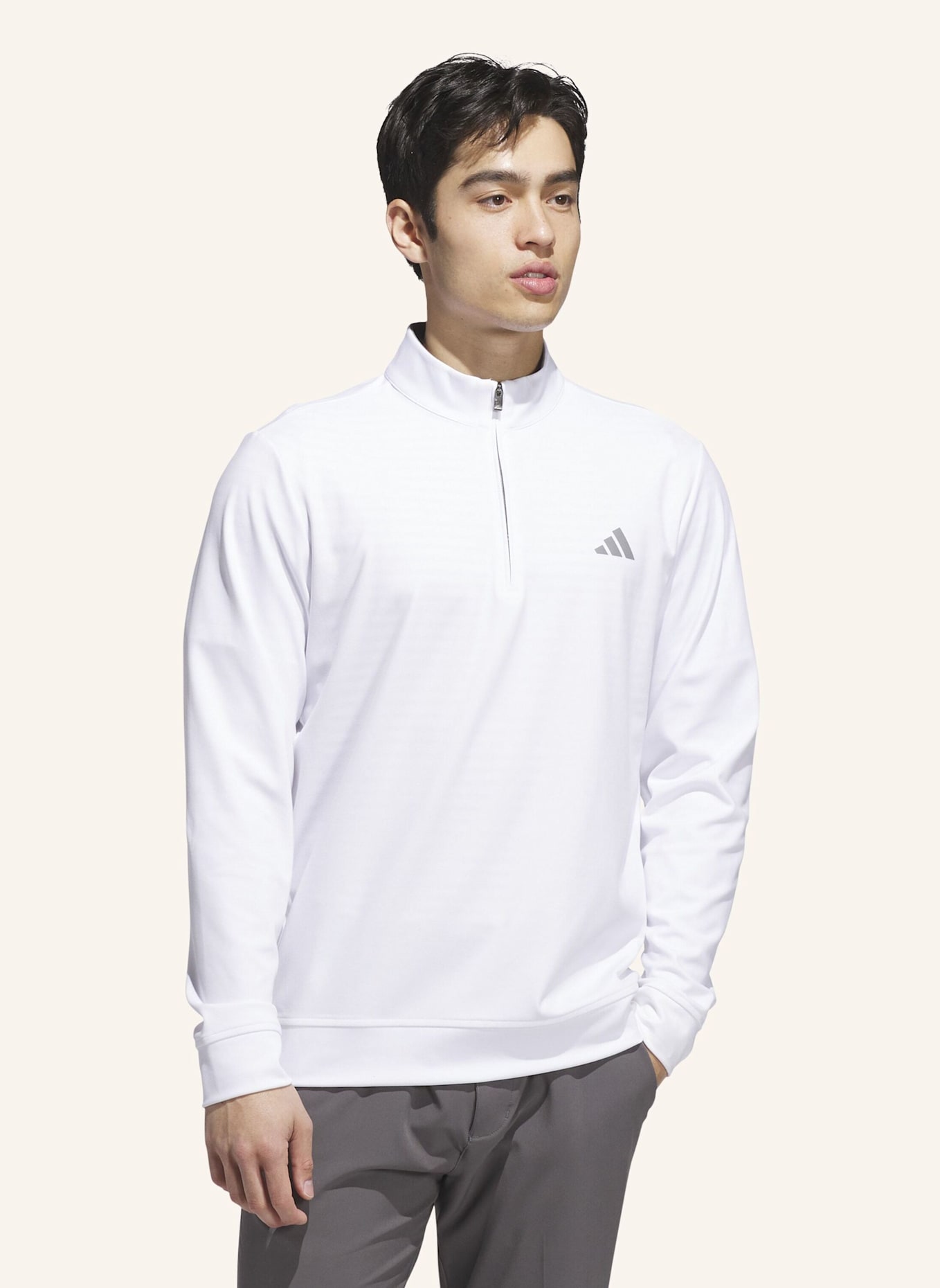 adidas ULTIMATE365 CLASSIC QUARTER-ZIP: WEISS