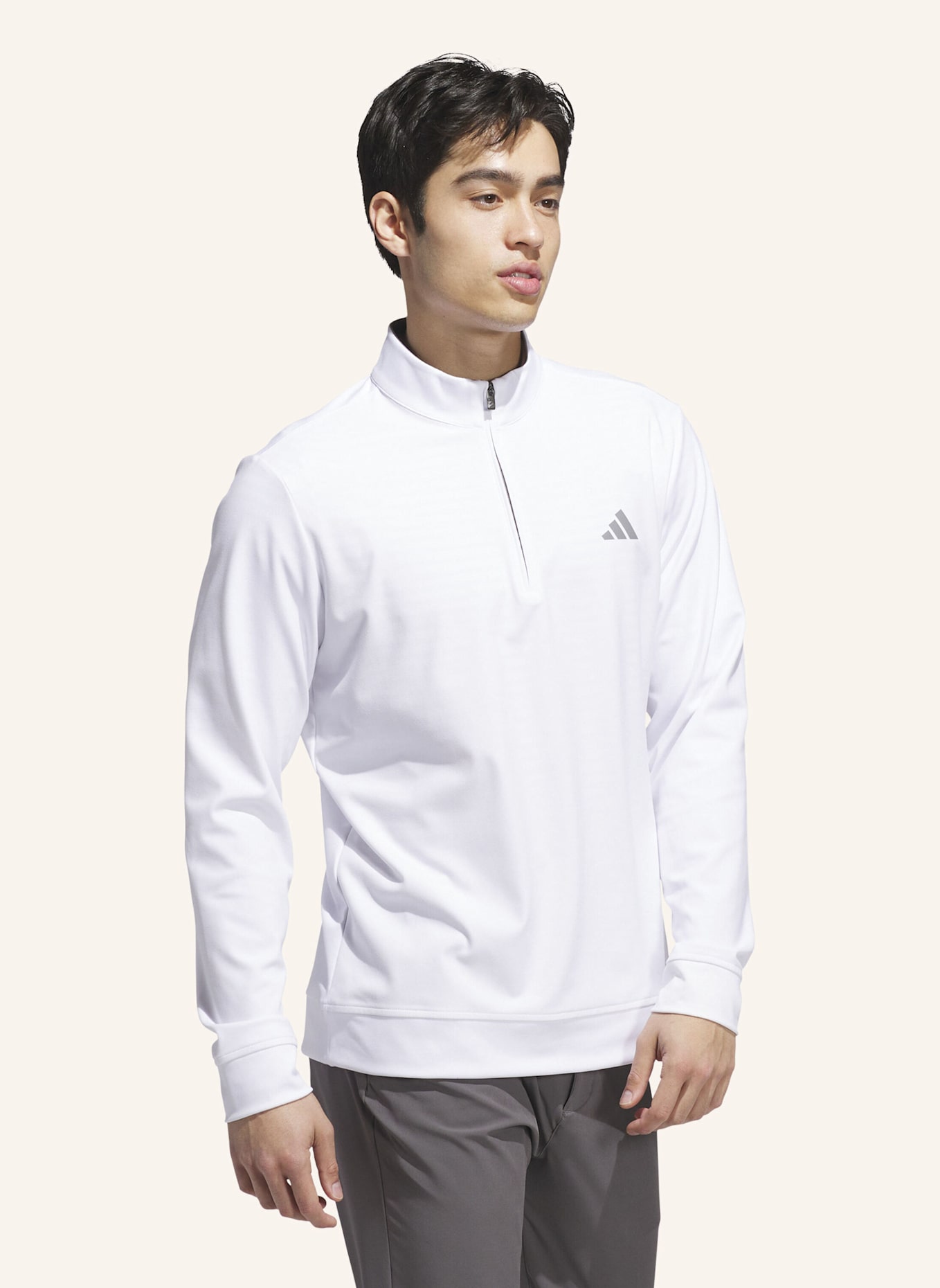 adidas ULTIMATE365 CLASSIC QUARTER-ZIP: WEISS