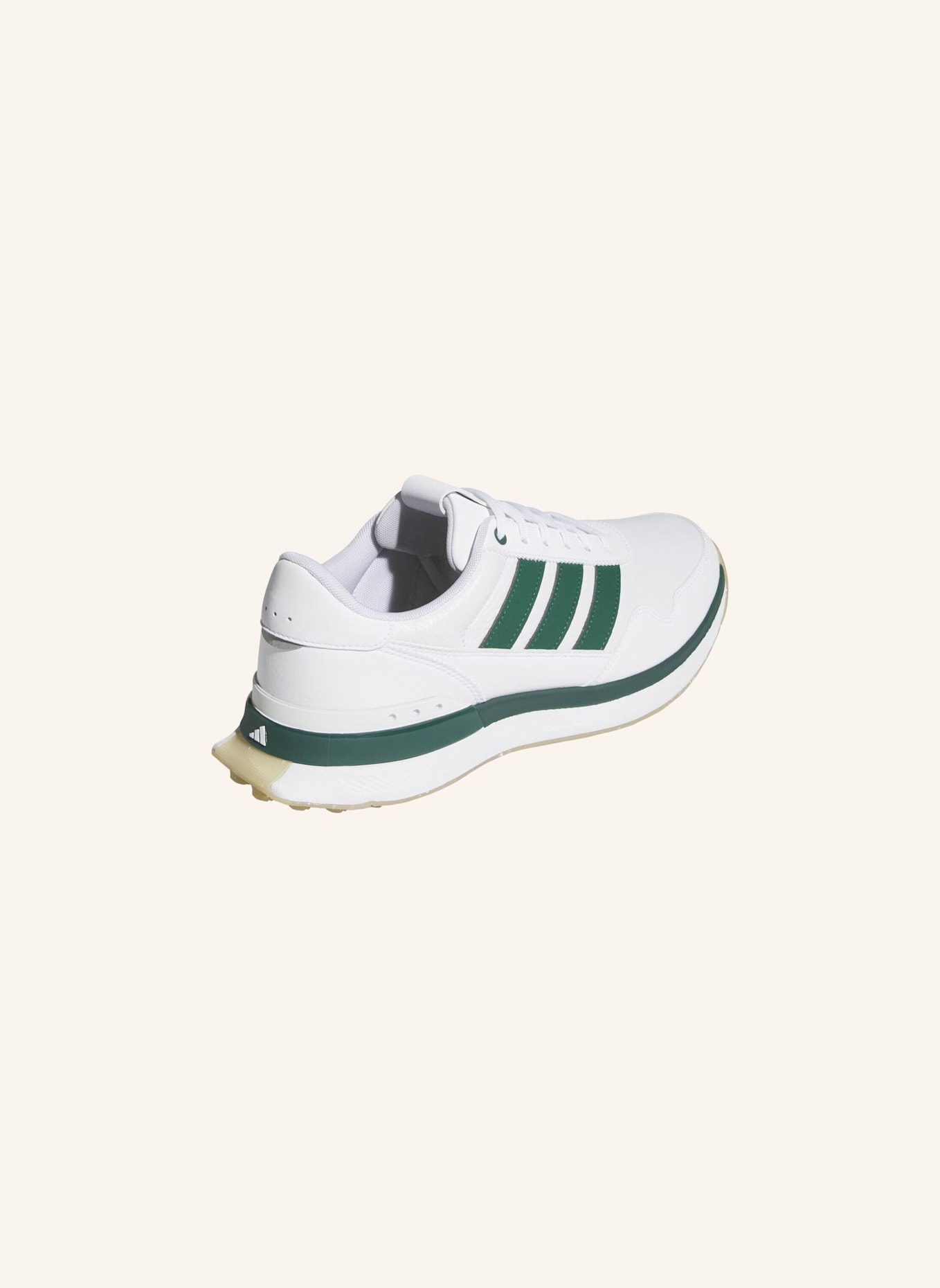 adidas S2G 26 LEATHER SPIKELESS GOLFSCHUH: WEISS/ GRÜN/ BEIGE
