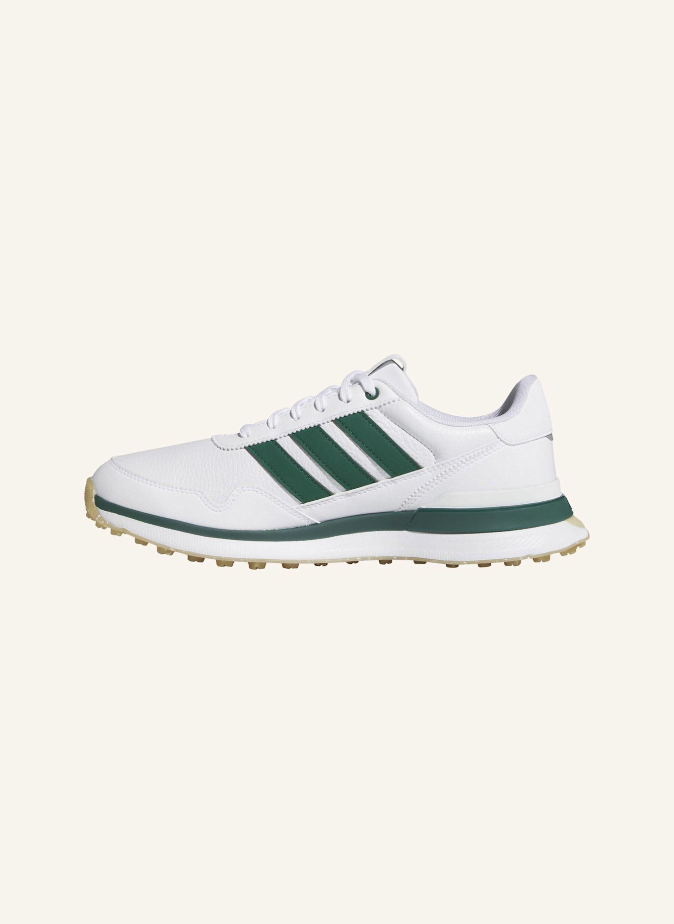 adidas S2G 26 LEATHER SPIKELESS GOLFSCHUH: WEISS/ GRÜN/ BEIGE