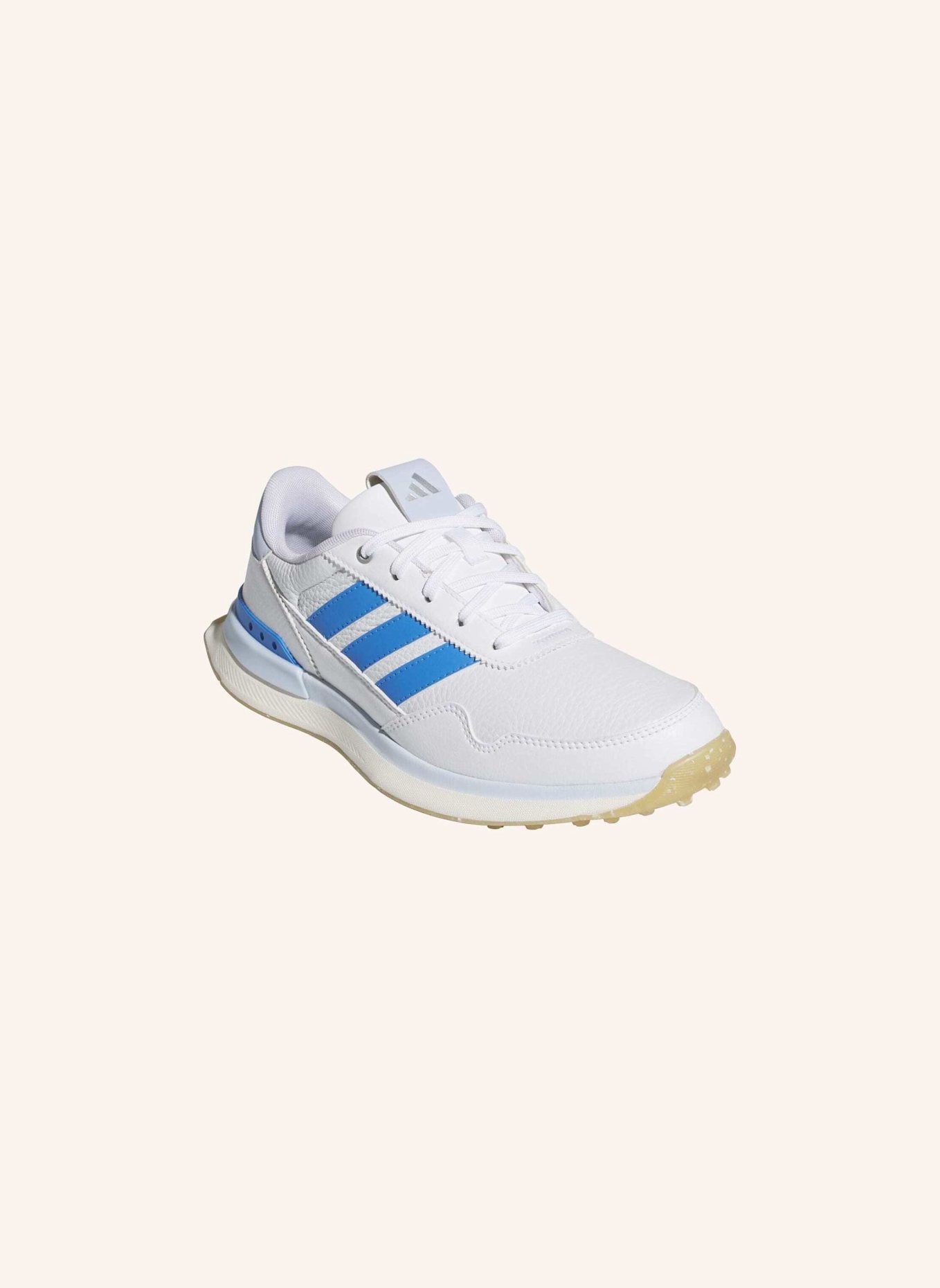 adidas S2G 26 LEATHER SPIKELESS GOLFSCHUH: WEISS/ BLAU