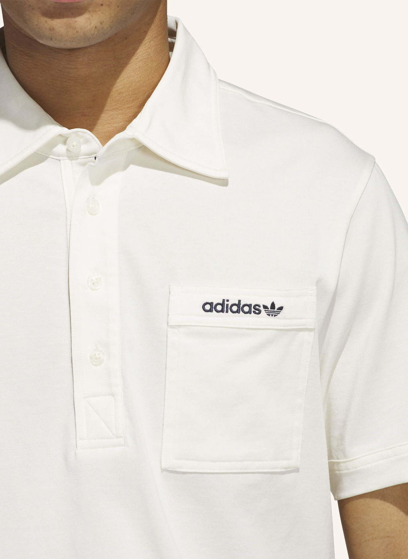 adidas ORIGINALS ARCHIVE POCKET POLOSHIRT: WEISS