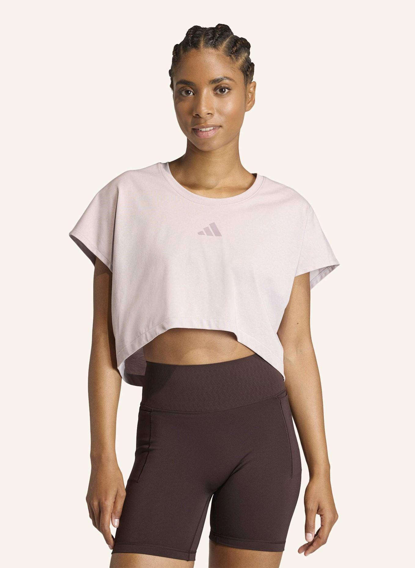 adidas POWER WORKOUT BOXY 3-STREIFEN TANKTOP, KÜRZER GESCHNITTEN: LILA