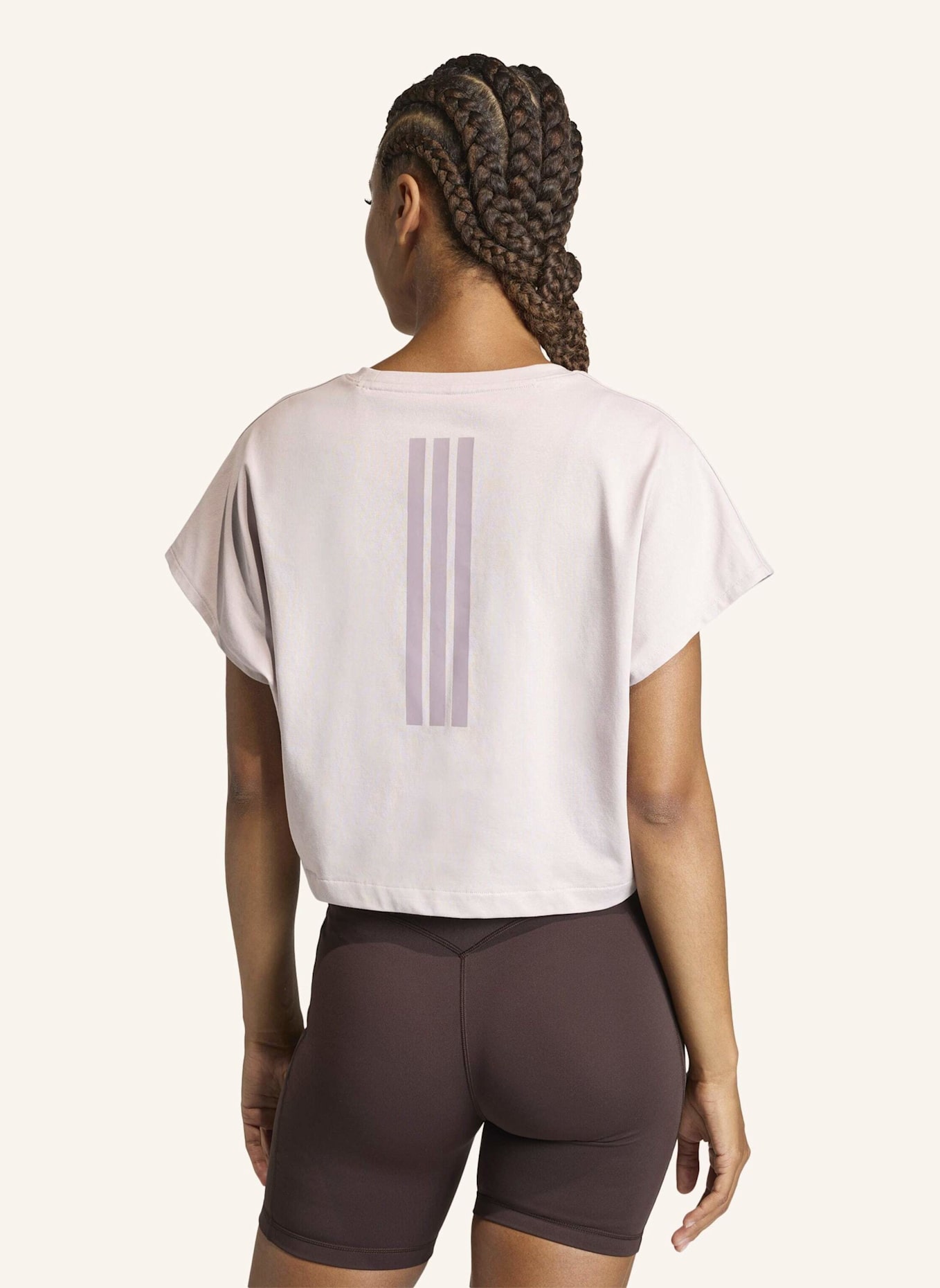 adidas POWER WORKOUT BOXY 3-STREIFEN TANKTOP, KÜRZER GESCHNITTEN: LILA