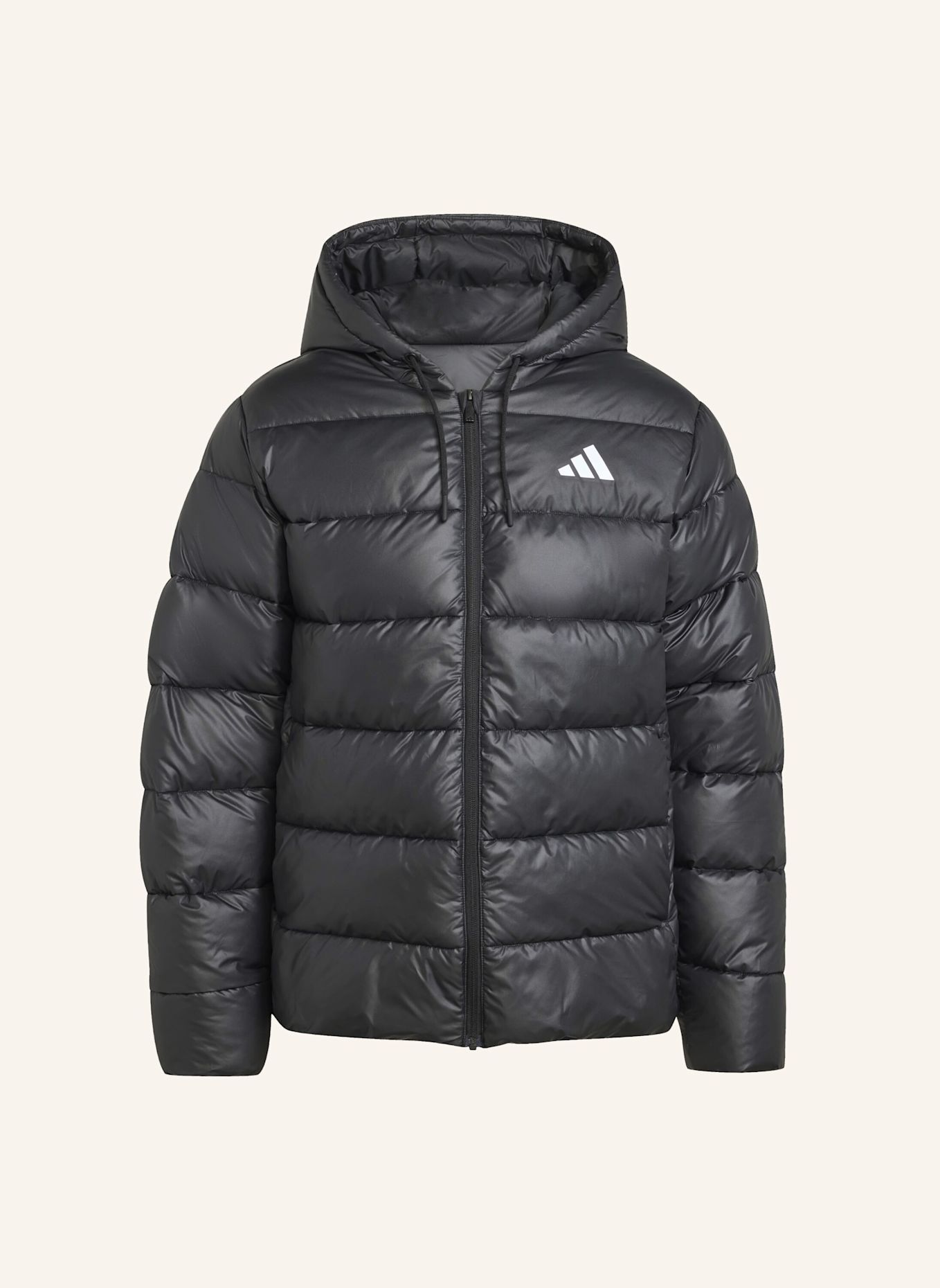 adidas ESSENTIALS CLIMAWARM KUNSTDAUNEN STEPP-KAPUZENJACKEN: SCHWARZ