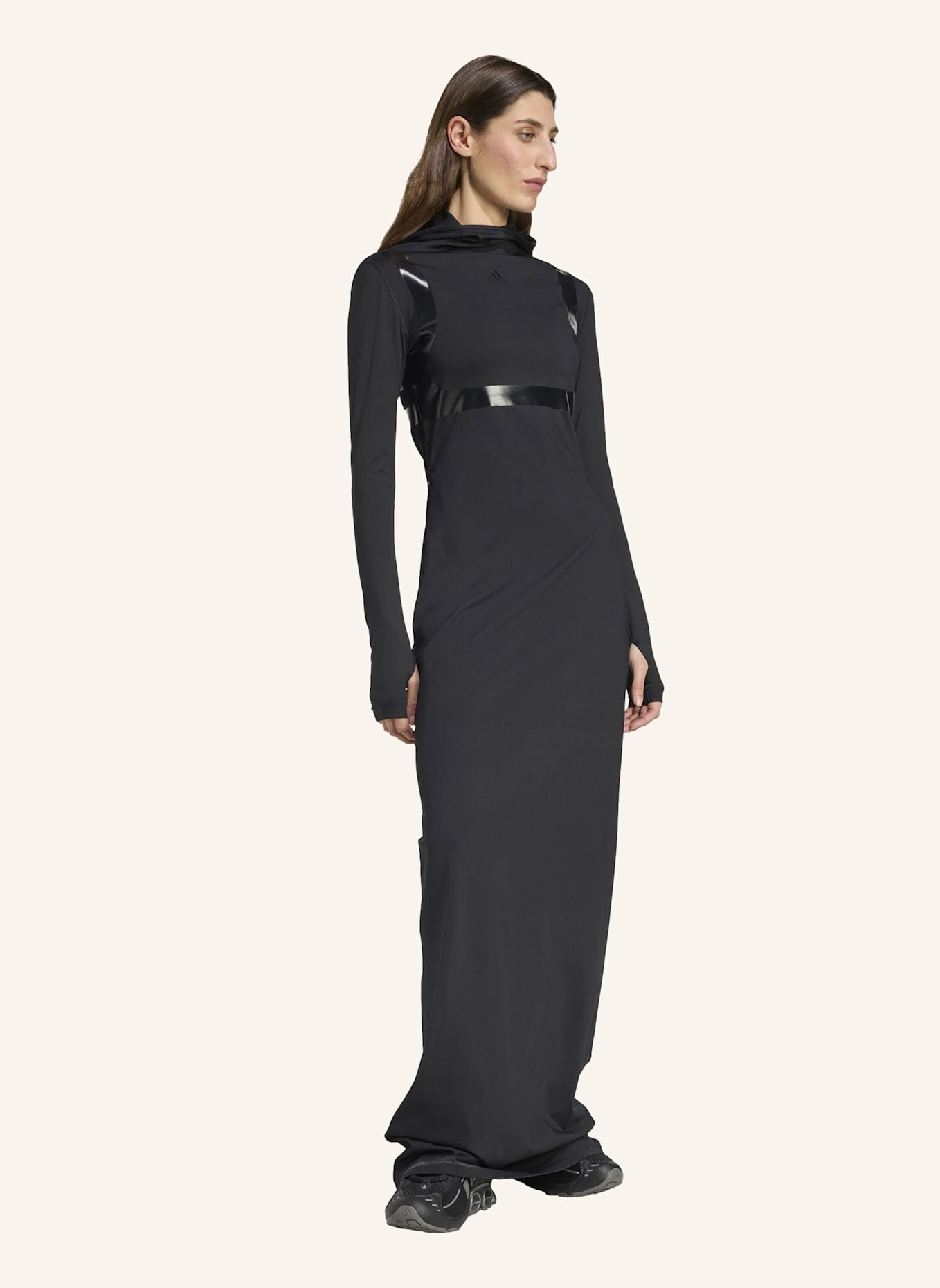 adidas Originals TECHFIT MAXI KLEID: SCHWARZ