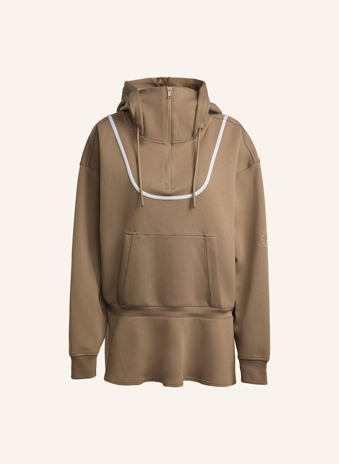 adidas by Stella McCartney ADIDAS BY STELLA MCCARTNEY PEPLUM KAPUZENJACKE: BRAUN