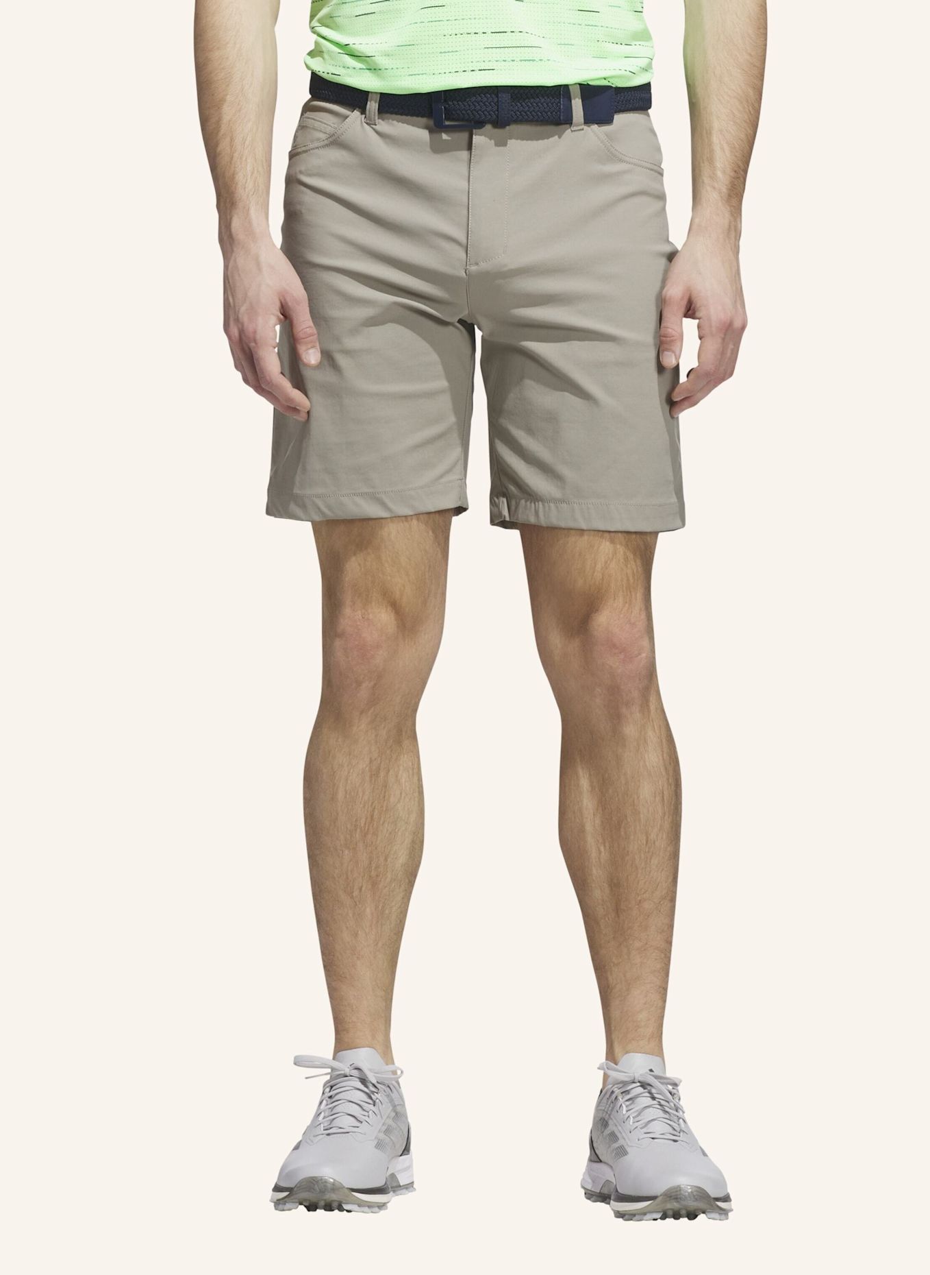 adidas ULTIMATE365 5-POCKET GOLF SHORTS: BEIGE