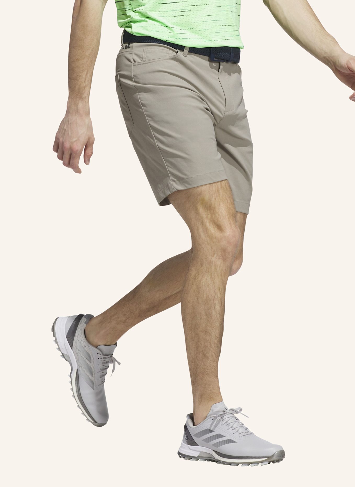 adidas ULTIMATE365 5-POCKET GOLF SHORTS: BEIGE