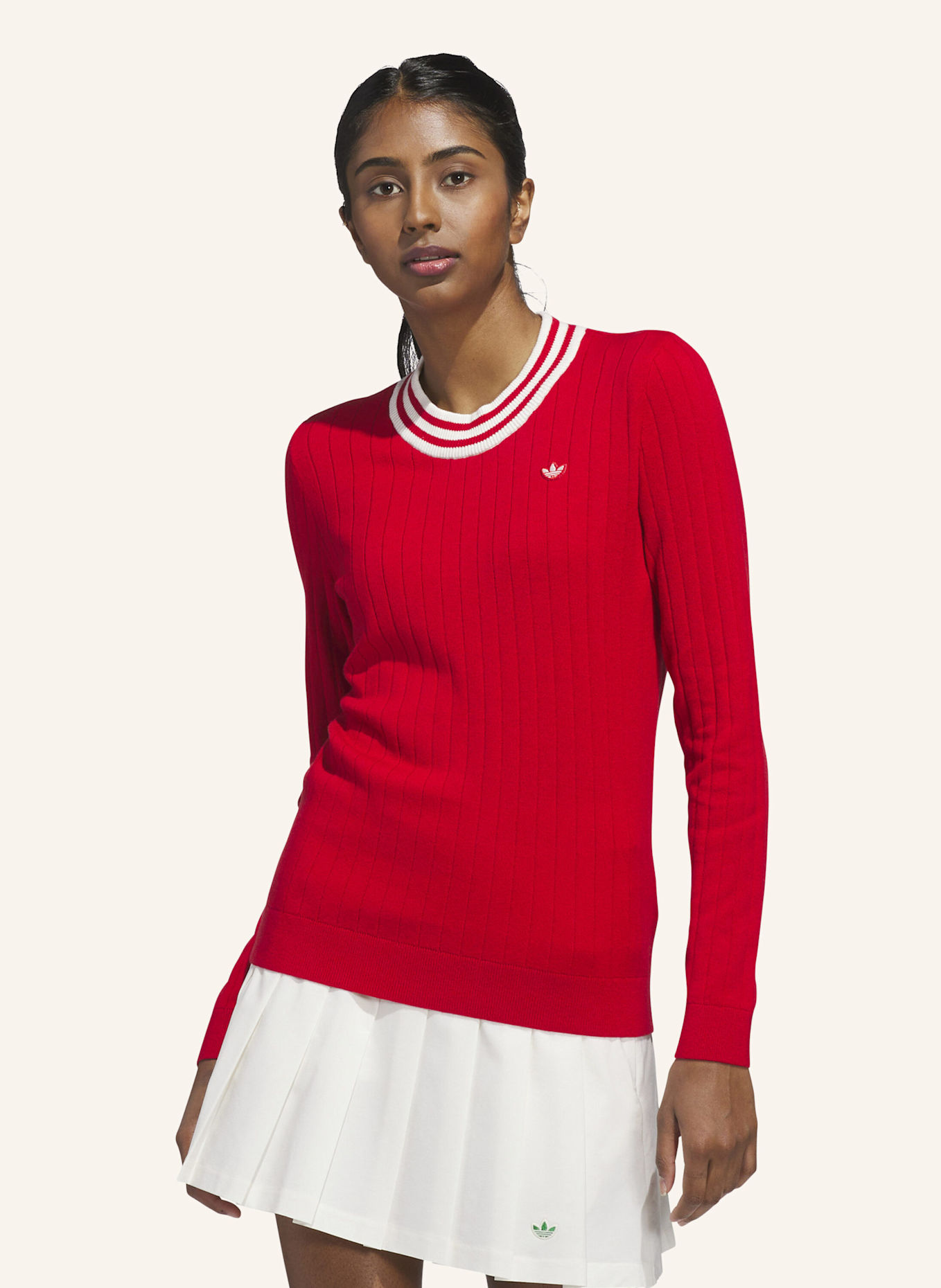 adidas ORIGINALS CASHMERE KNIT PULLOVER: ROT