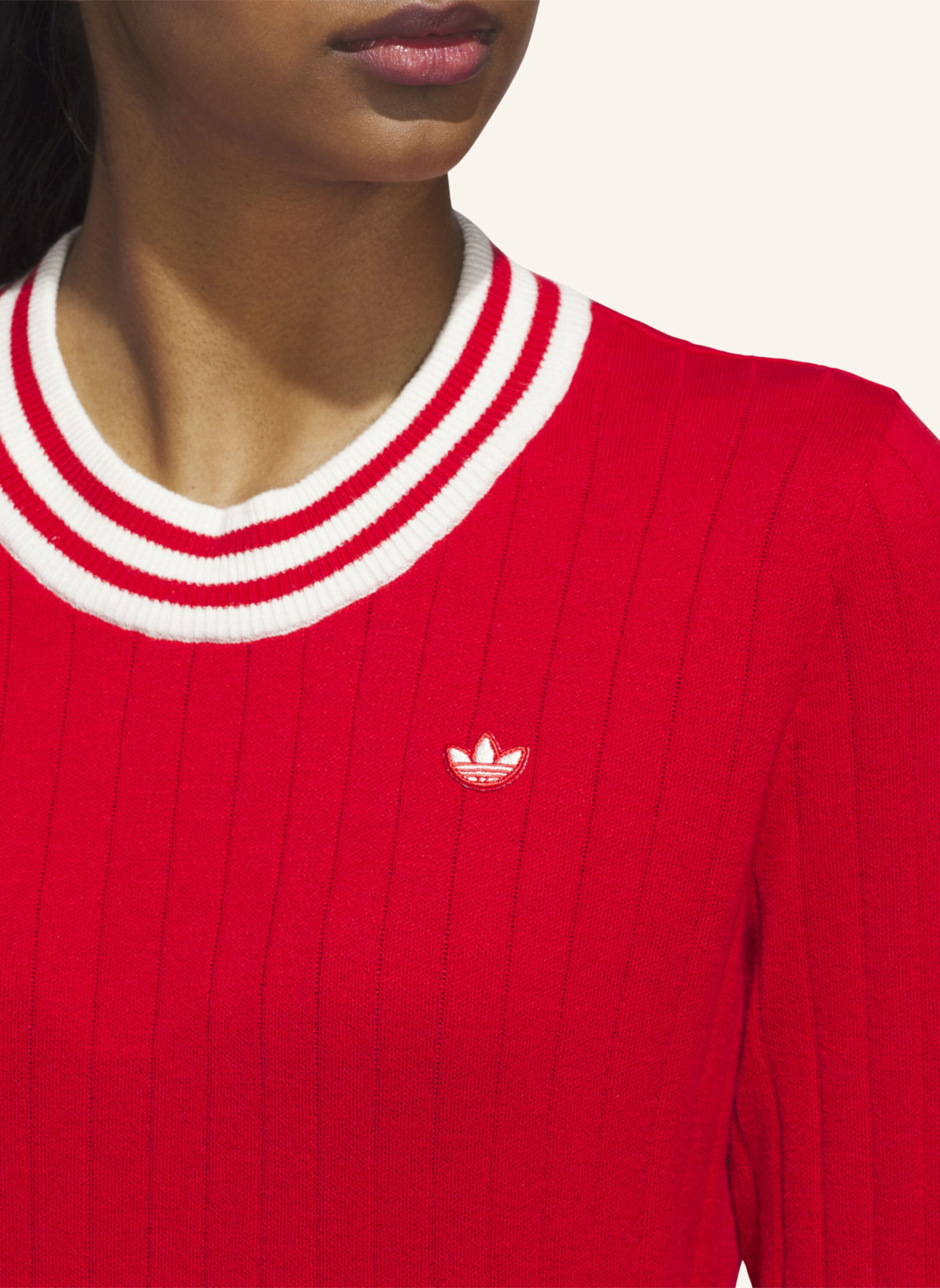 adidas ORIGINALS CASHMERE KNIT PULLOVER: ROT