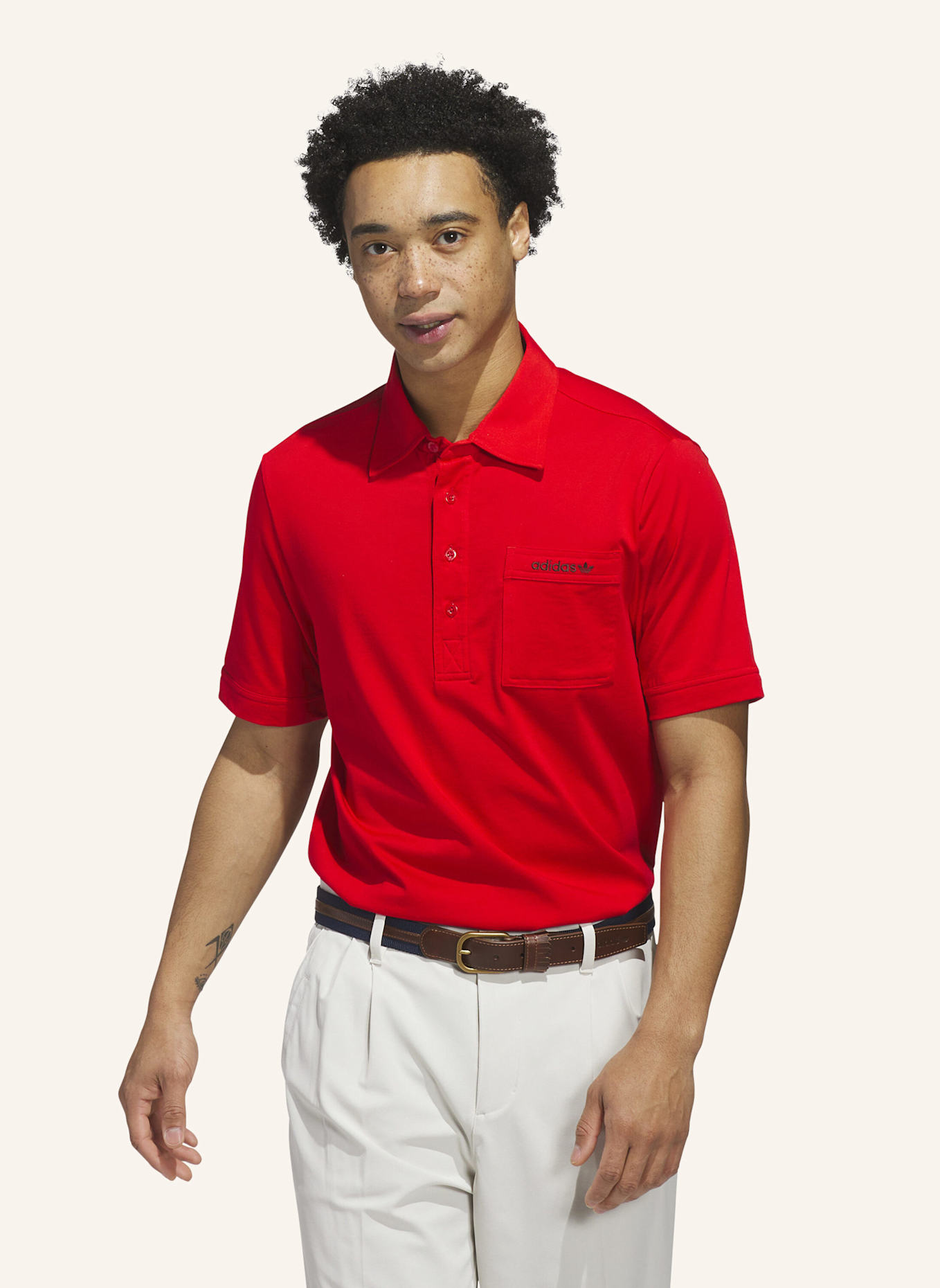 adidas ORIGINALS ARCHIVE POCKET POLOSHIRT: ROT
