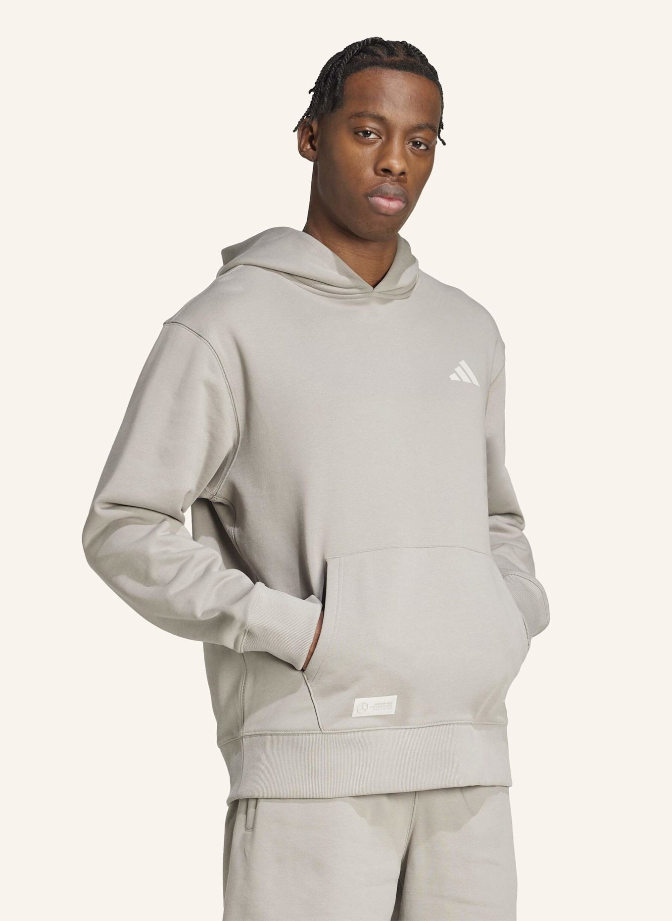 adidas MERCEDES - AMG PETRONAS FORMULA ONE TEAM PREMIUM SWEAT HOODIE: BEIGE