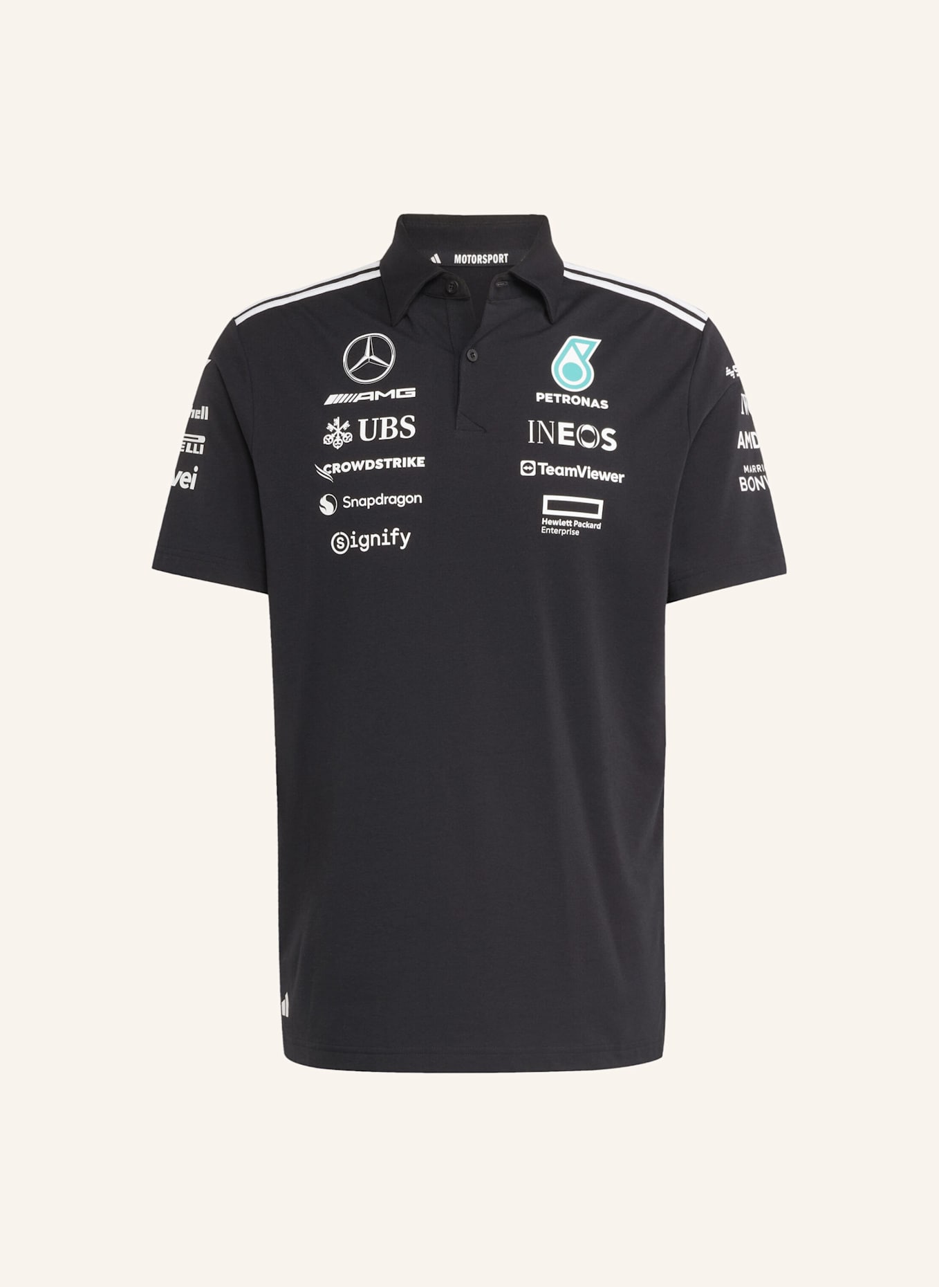 adidas MERCEDES - AMG PETRONAS FORMULA ONE TEAM POLOSHIRT: SCHWARZ/ WEISS