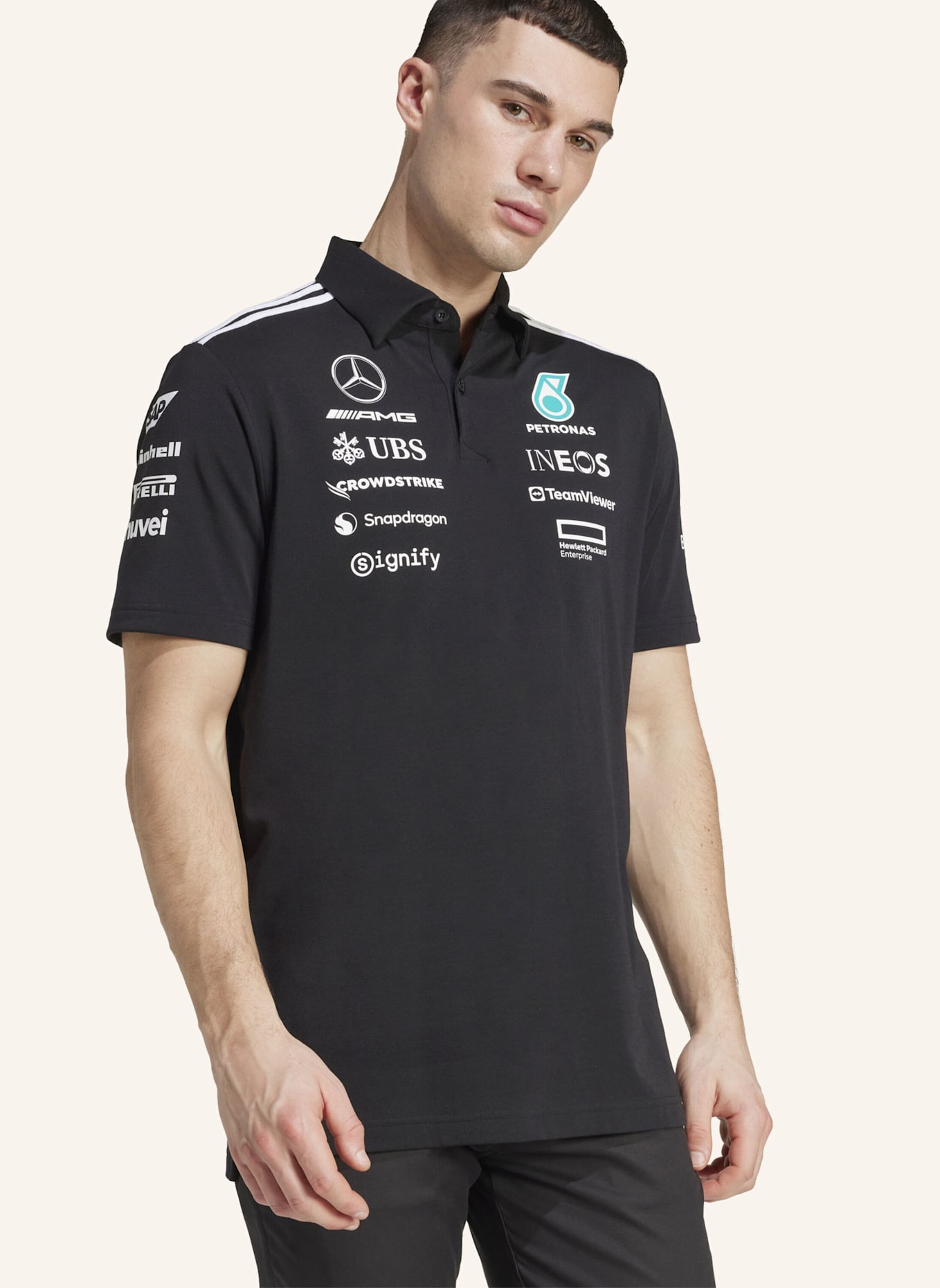 adidas MERCEDES - AMG PETRONAS FORMULA ONE TEAM POLOSHIRT: SCHWARZ/ WEISS