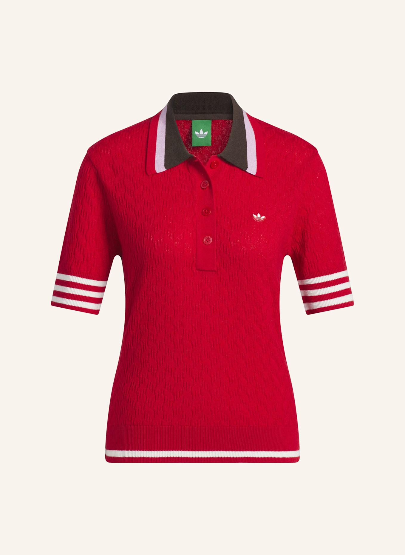 adidas ORIGINALS KNIT POLOSHIRT: ROT