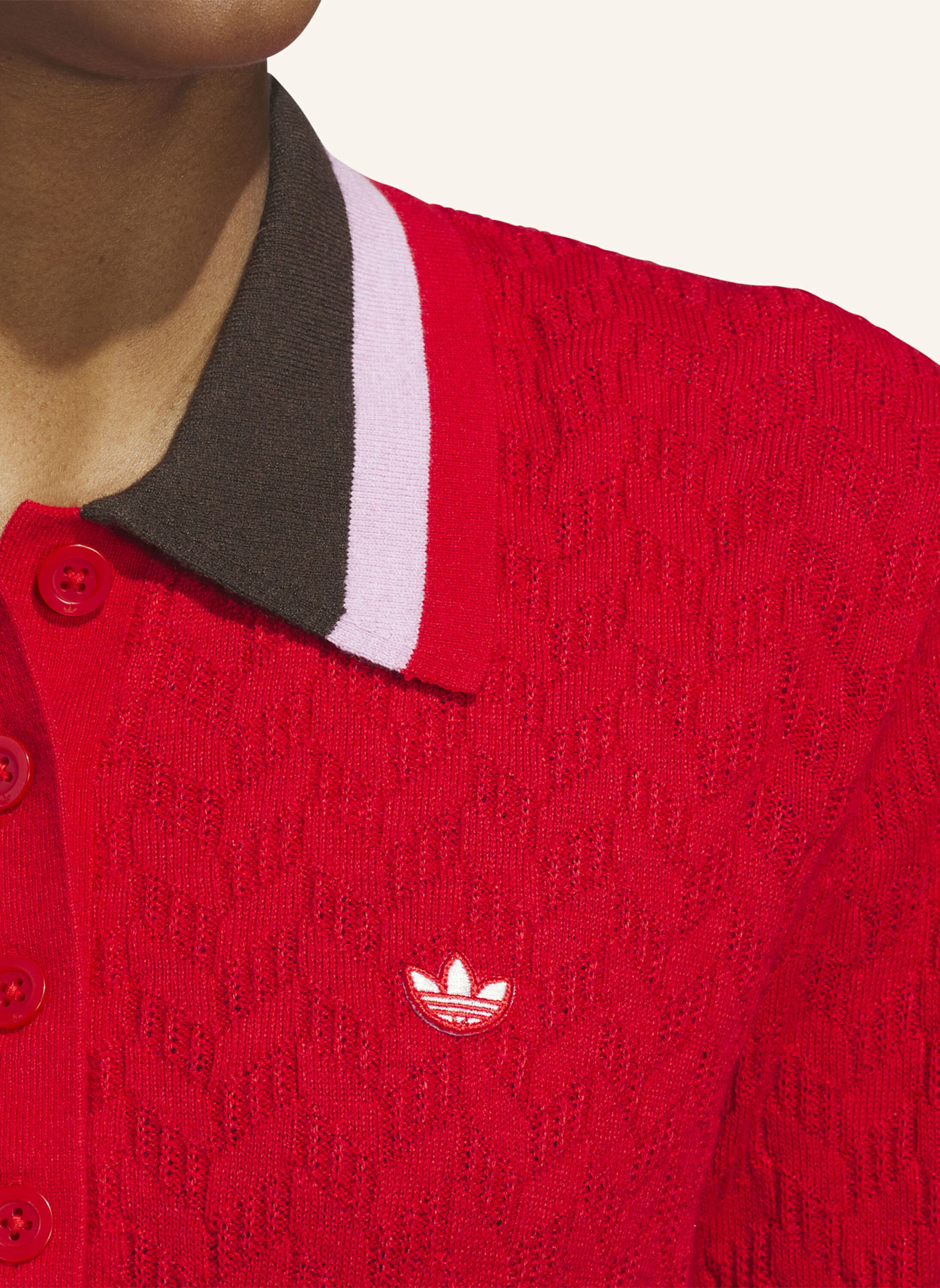 adidas ORIGINALS KNIT POLOSHIRT: ROT