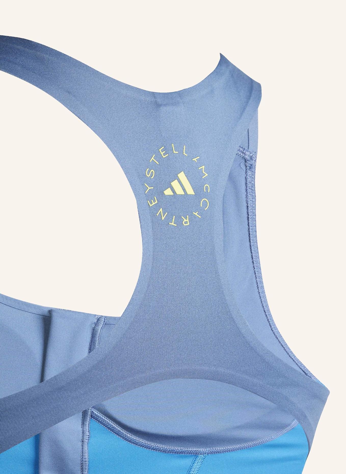 adidas by Stella McCartney ADIDAS BY STELLA MCCARTNEY TWO-TONE ZIPPED CROP-TOP: DUNKELBLAU/ BLAU