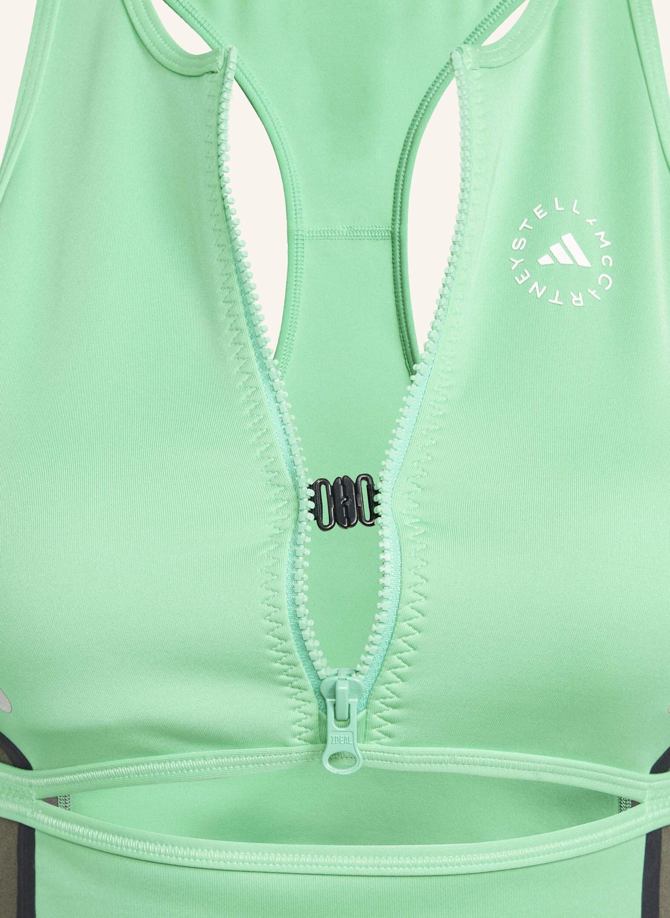 adidas by Stella McCartney ADIDAS BY STELLA MCCARTNEY HIGH NECK CROP-TOP: GRAU