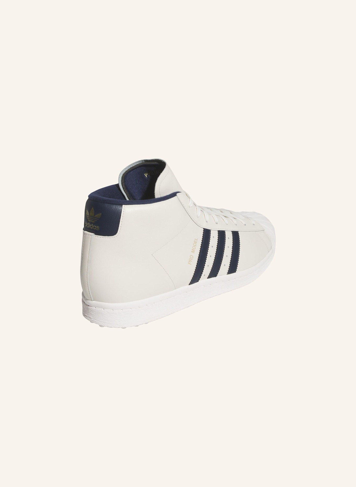 adidas PRO MODEL MIDCUT SPIKELESS GOLFSCHUHE: WEISS/ BLAU/ GOLD