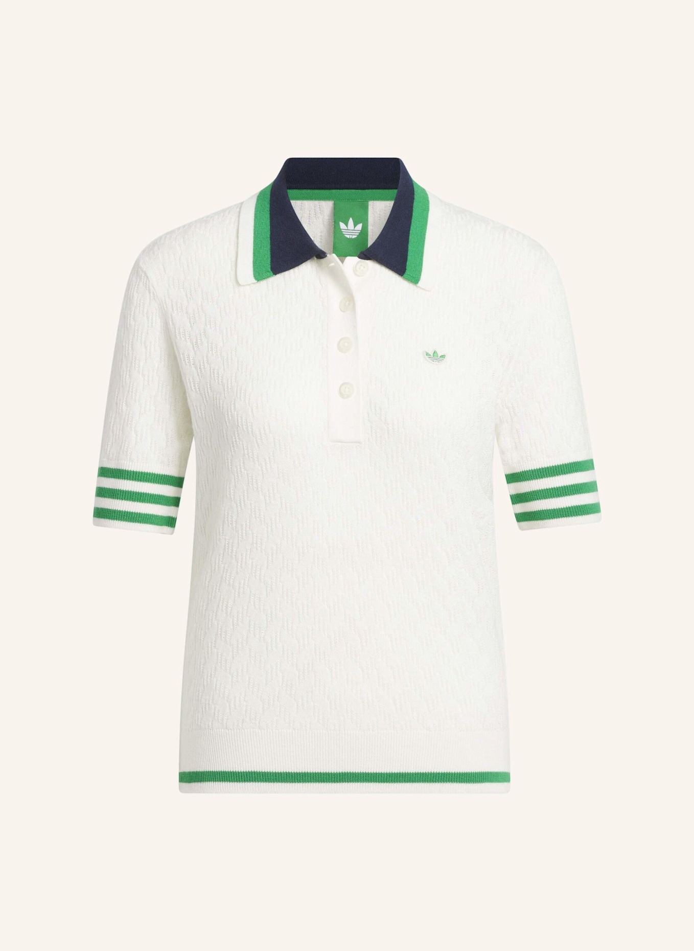 adidas ORIGINALS KNIT POLOSHIRT: WEISS