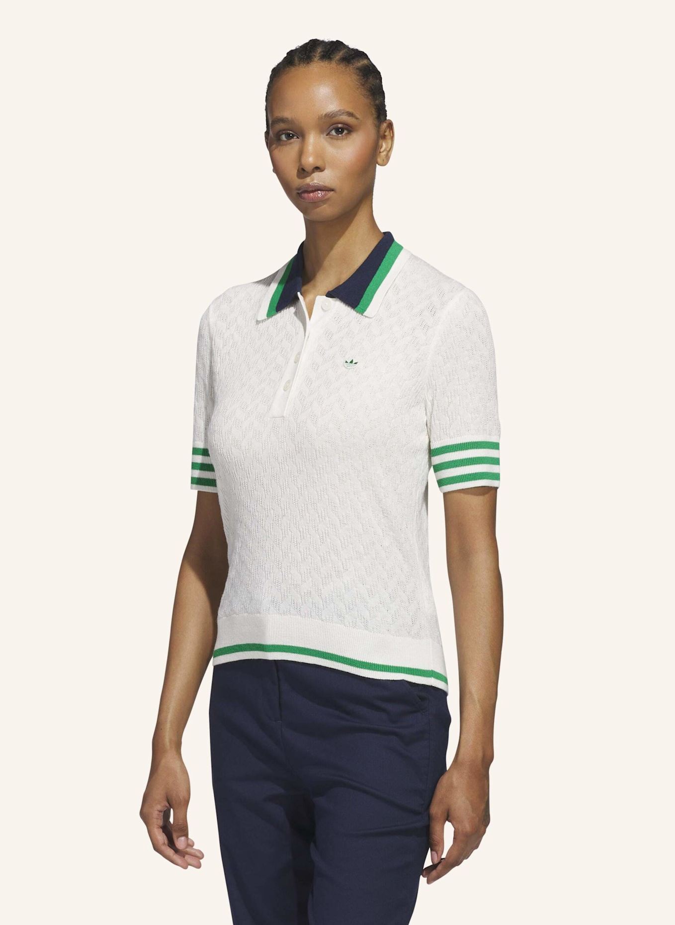 adidas ORIGINALS KNIT POLOSHIRT: WEISS