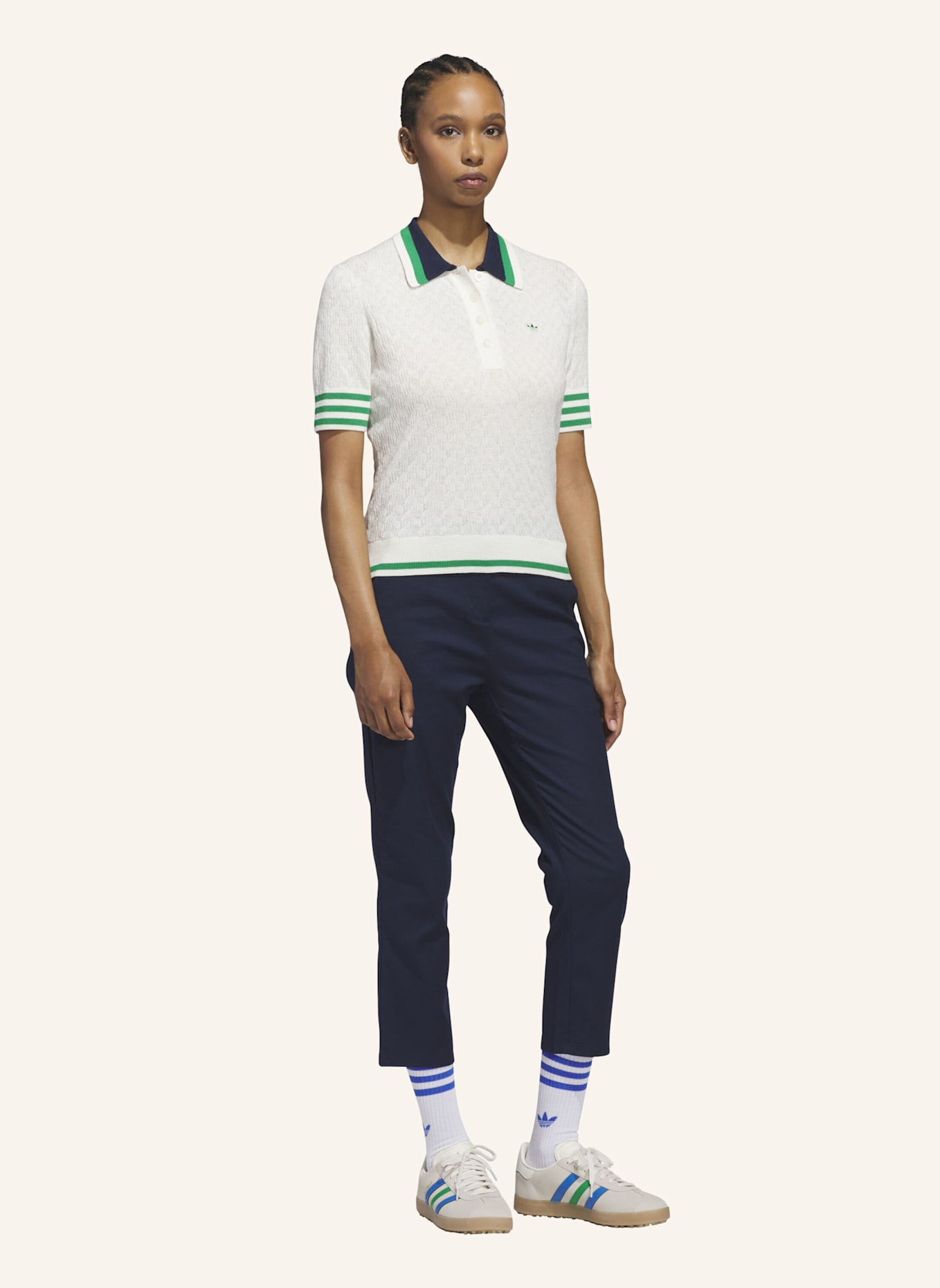 adidas ORIGINALS KNIT POLOSHIRT: WEISS