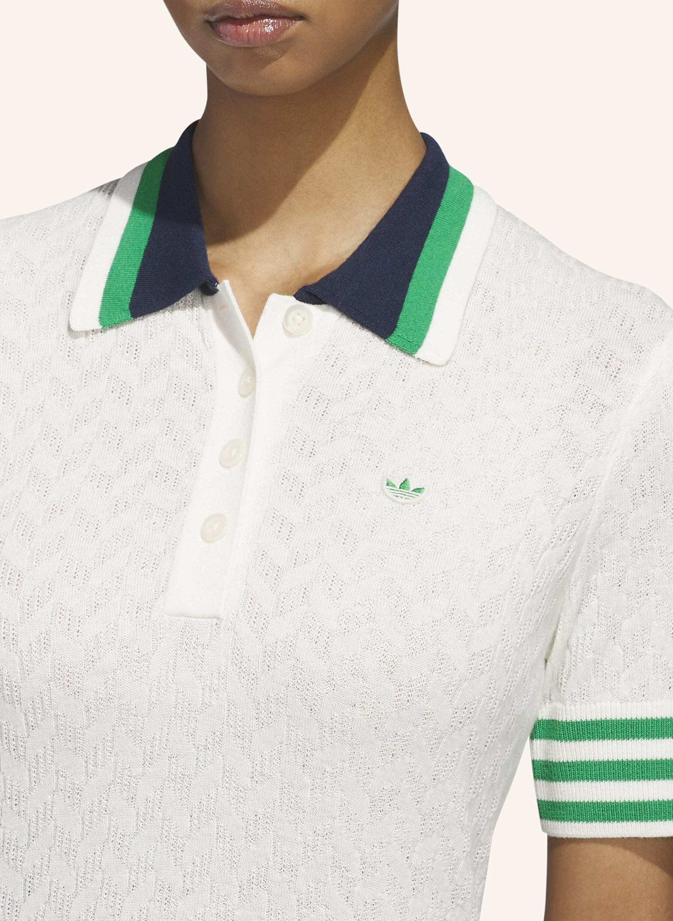 adidas ORIGINALS KNIT POLOSHIRT: WEISS