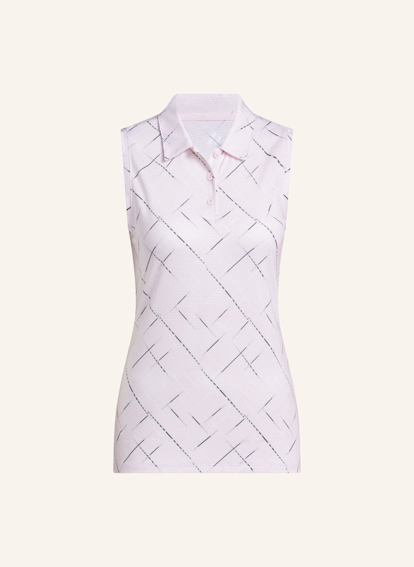 adidas ULTIMATE365 PRINTED SLEEVELESS POLOSHIRT: ROSA