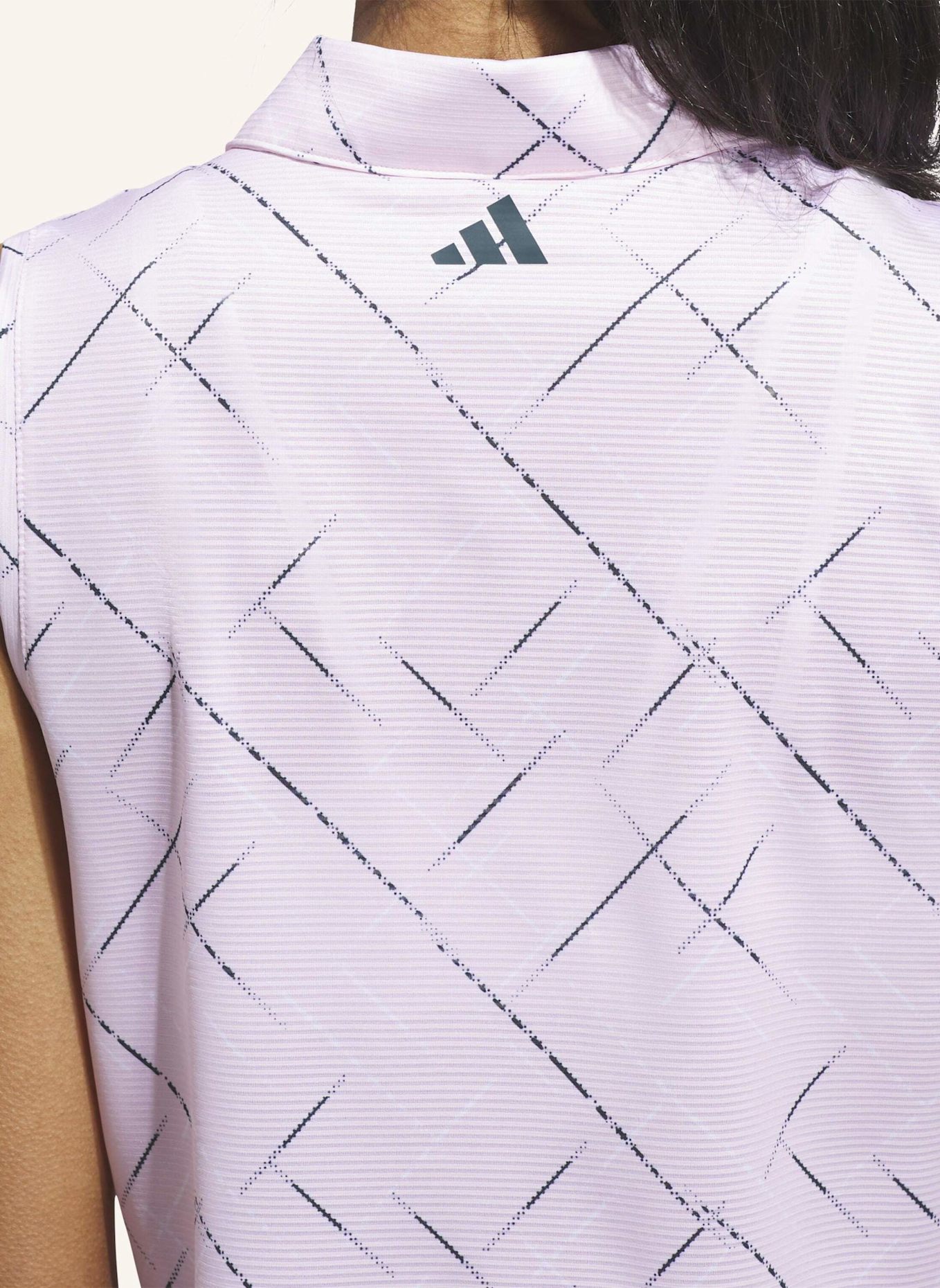 adidas ULTIMATE365 PRINTED SLEEVELESS POLOSHIRT: ROSA
