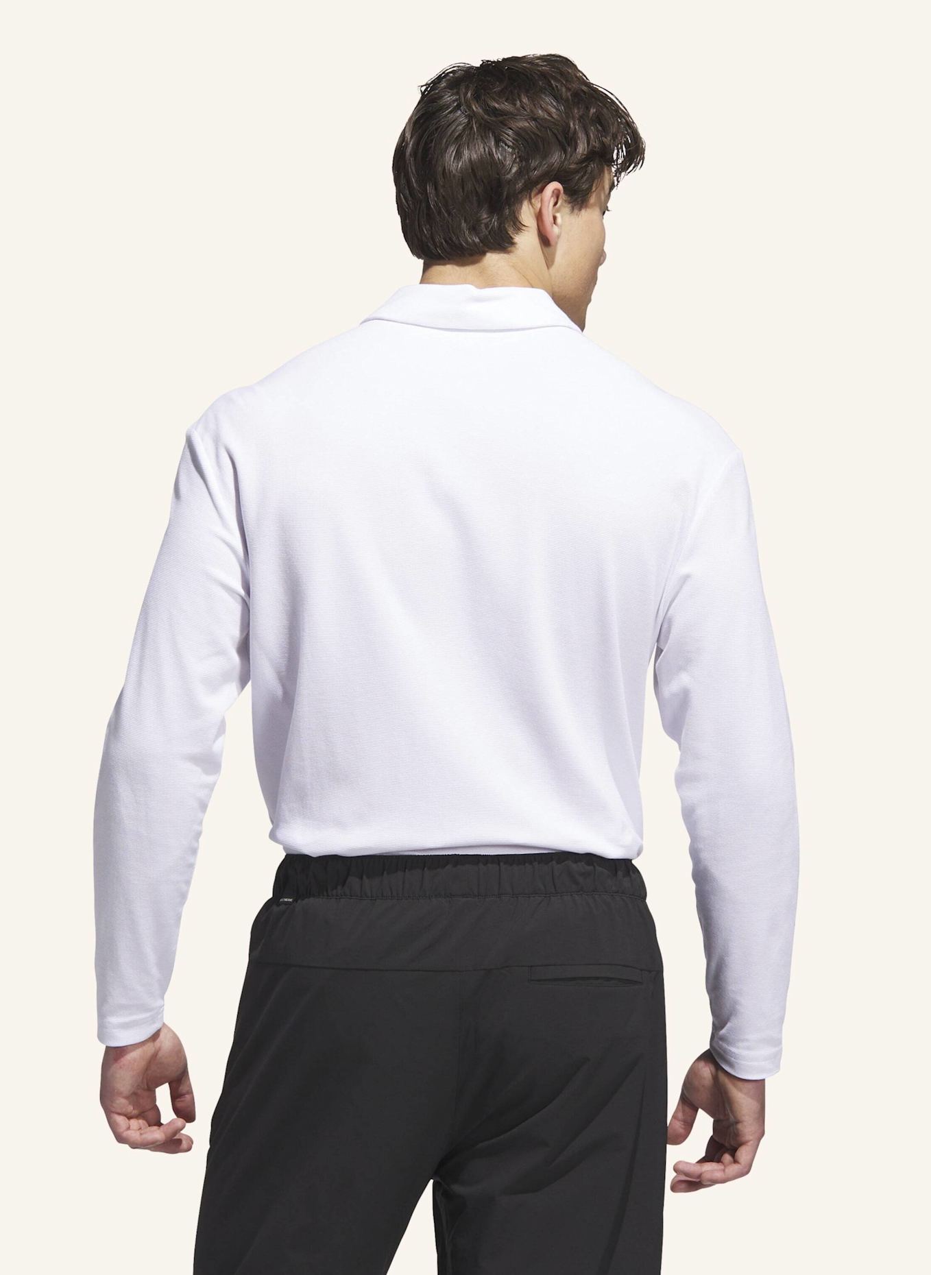 adidas BEYOND LONG SLEEVE LOOSE FIT POLOSHIRT: WEISS