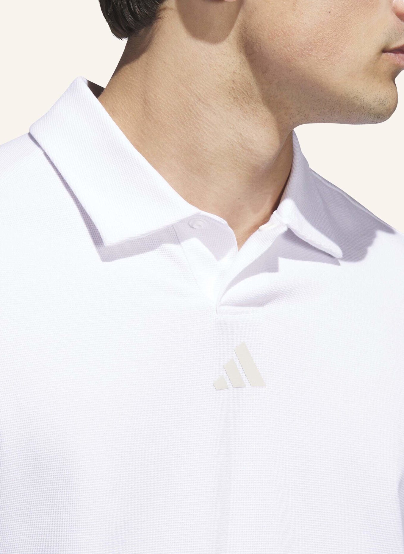adidas BEYOND LONG SLEEVE LOOSE FIT POLOSHIRT: WEISS