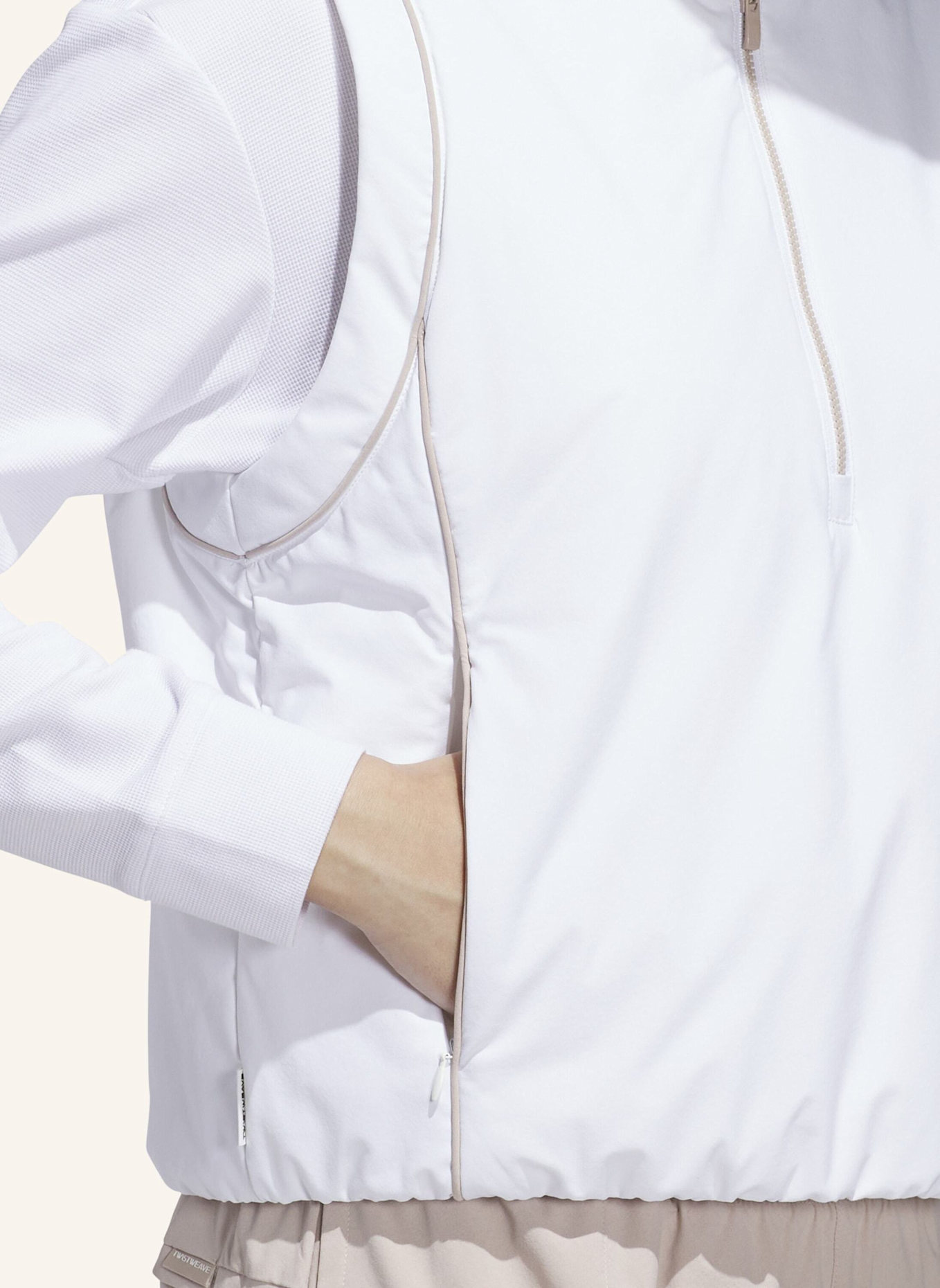 adidas BEYOND TWISTWEAVE LOOSE QUARTER-ZIP WESTE: WEISS