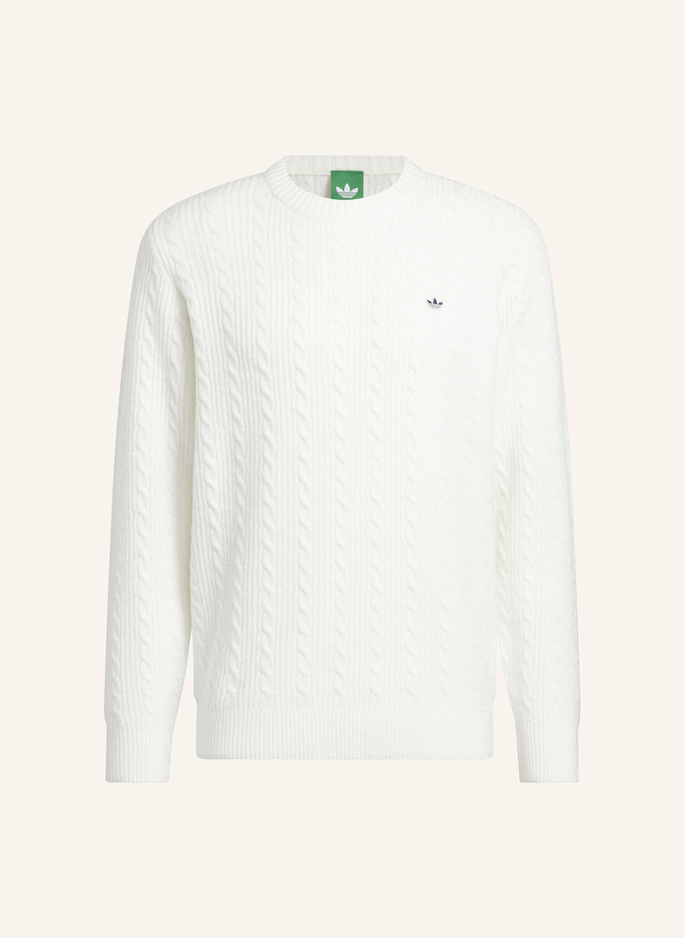 adidas ORIGINALS ZOPFMUSTER PULLOVER: WEISS