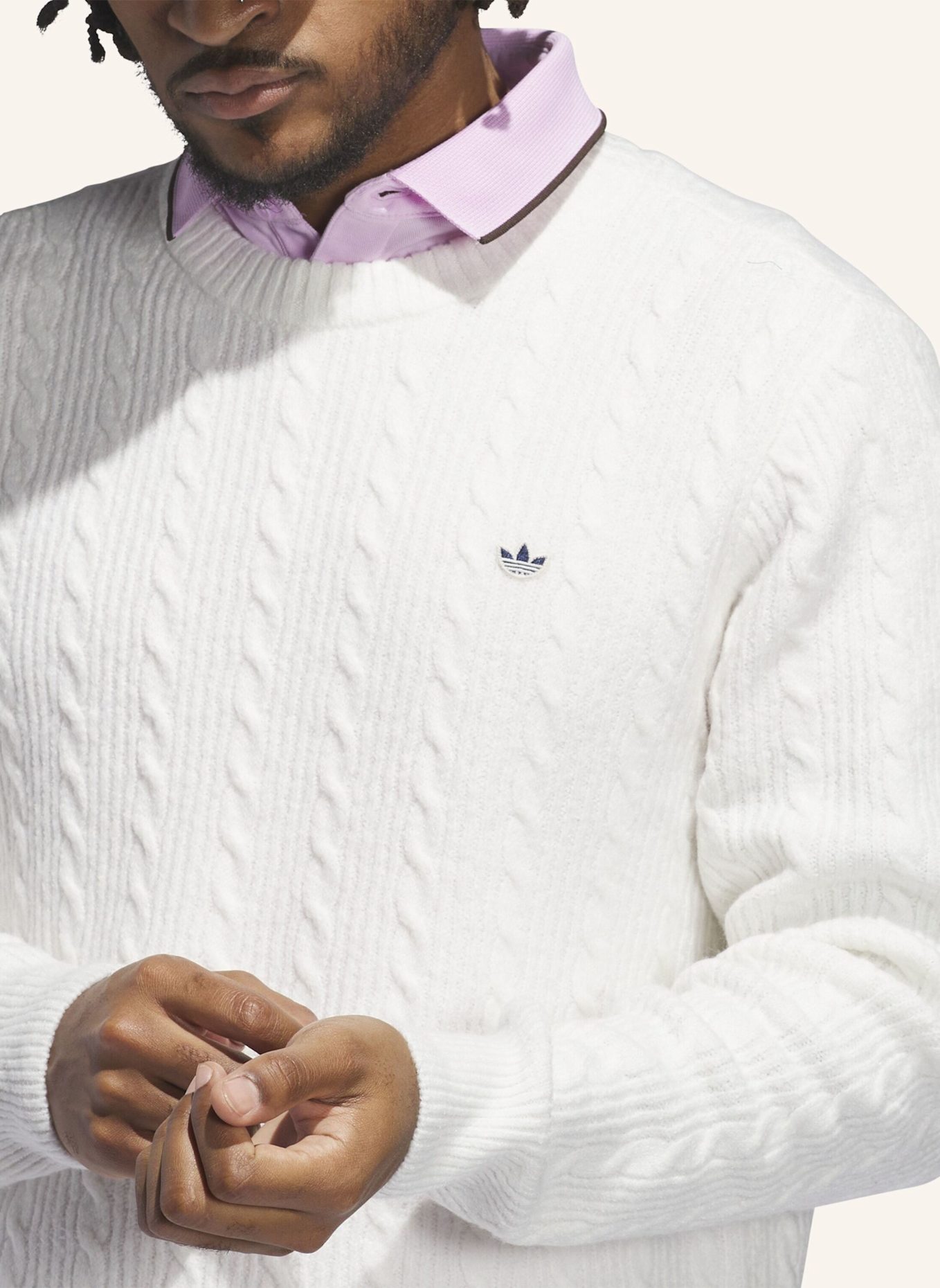 adidas ORIGINALS ZOPFMUSTER PULLOVER: WEISS