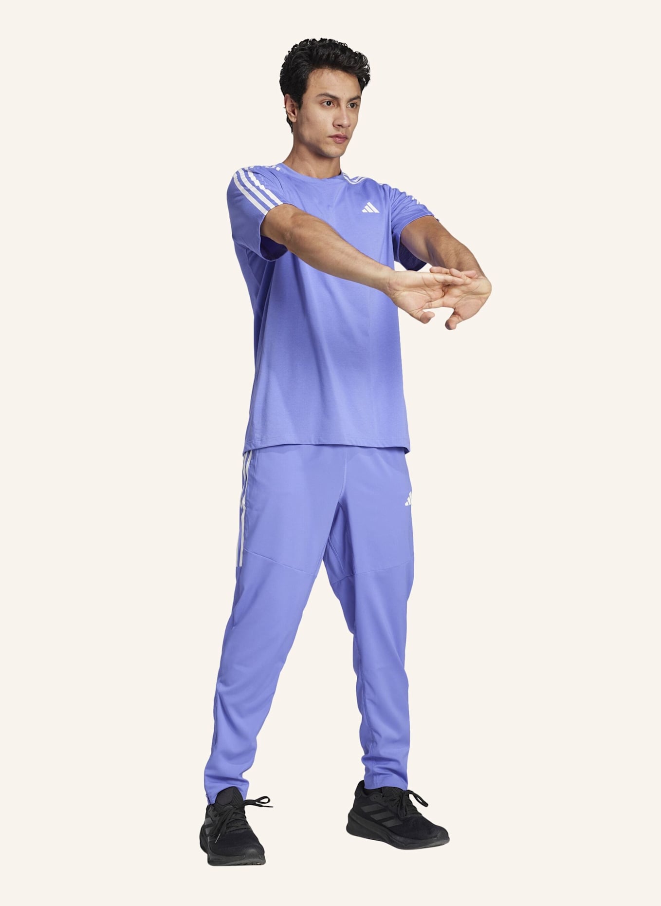 adidas OWN THE RUN 3-STREIFEN HOSE: BLAU